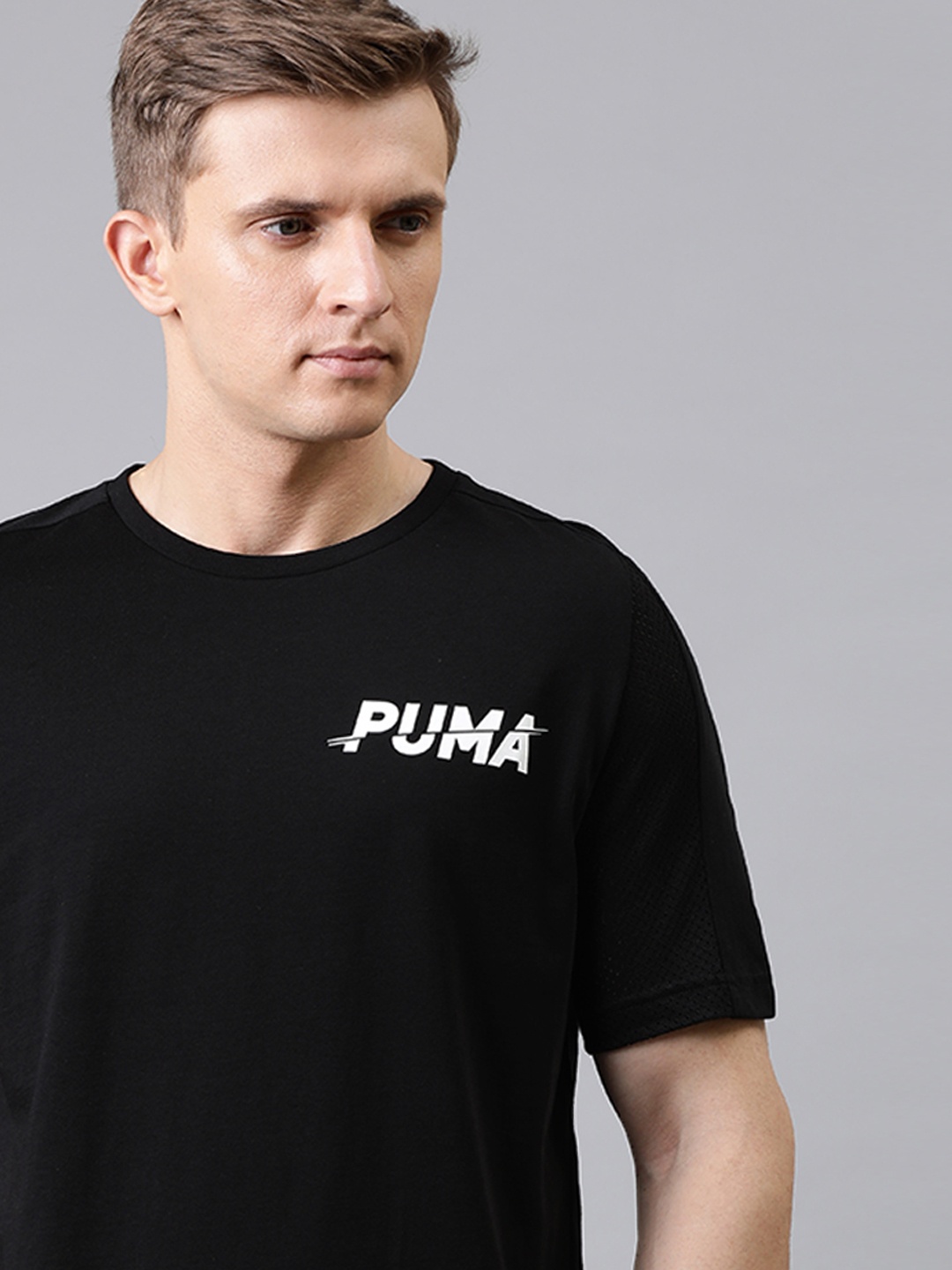 

Puma Men Black Printed MODERN SPORTS dryCELL Round Neck T-shirt