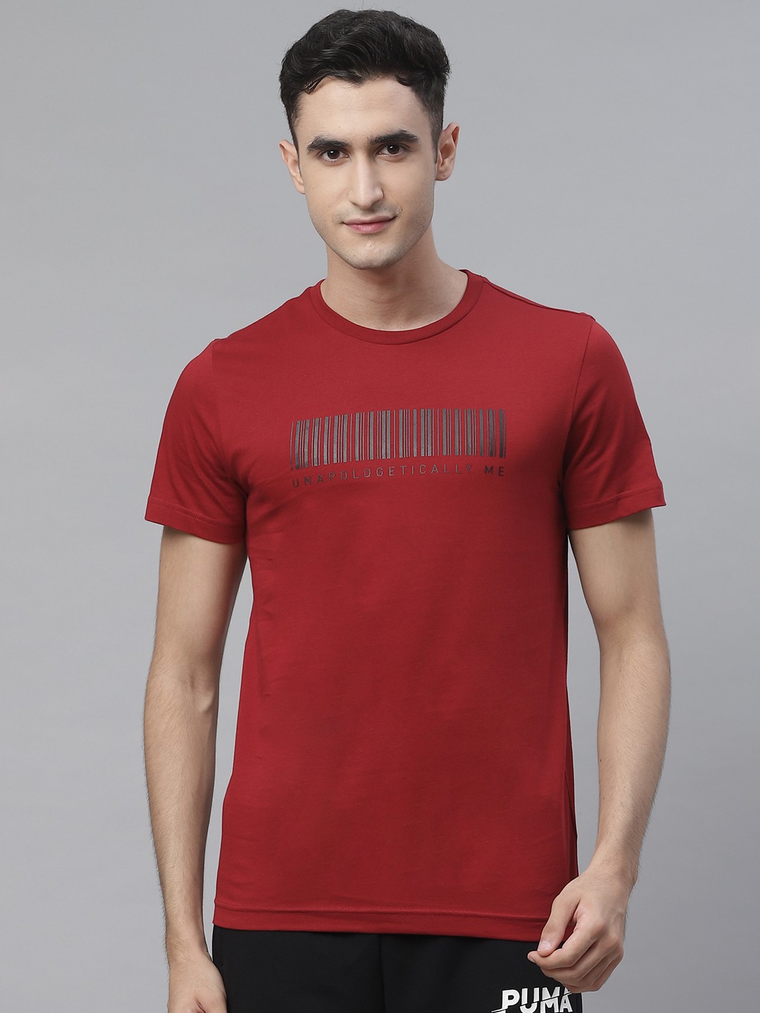 

one8 x PUMA Red & Grey Virat Kohli Ms Graphic Printed T-shirt