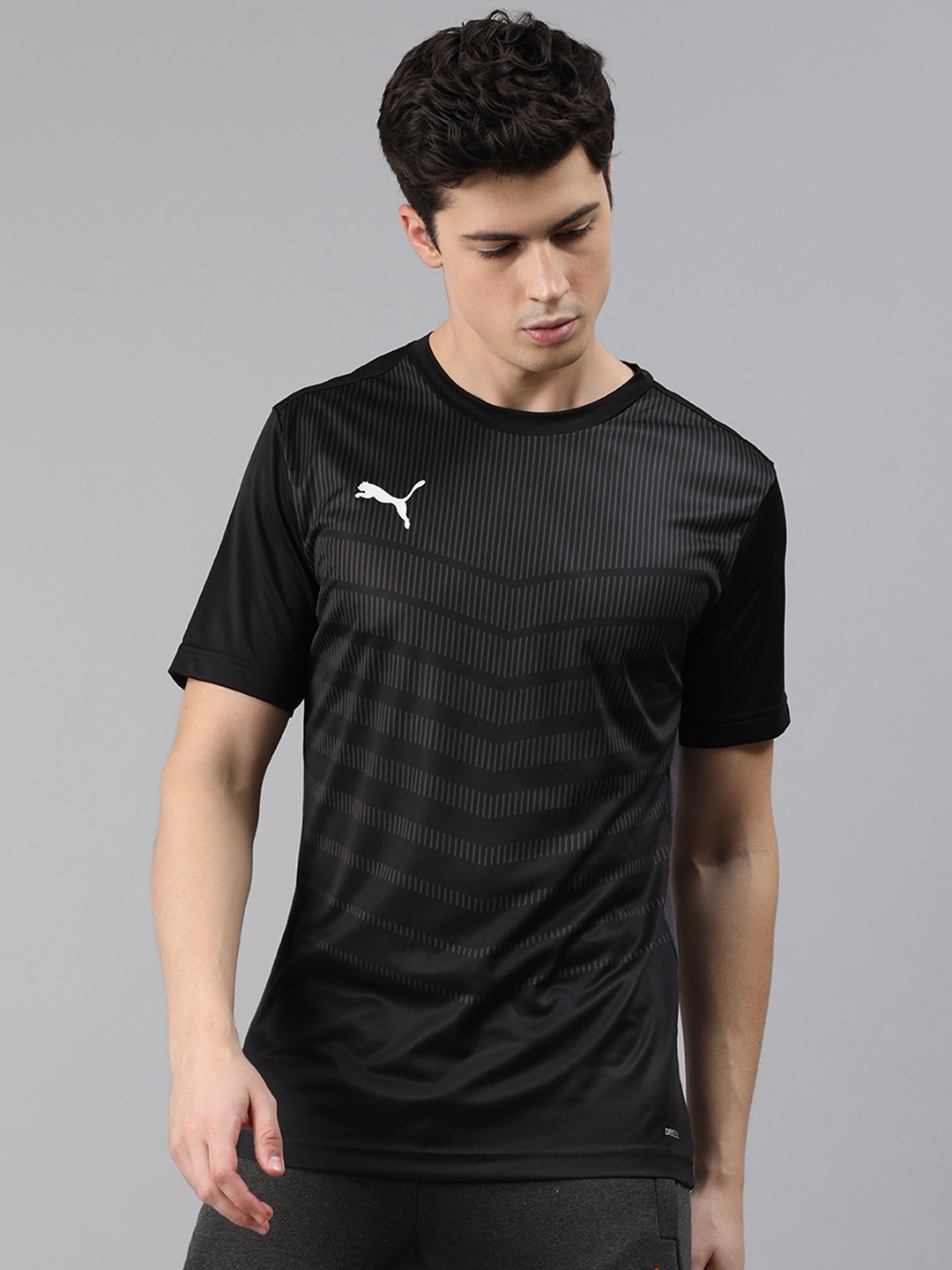 

Puma Men Black Printed DryCell Round Neck ftblPLAY Graphic T-shirt