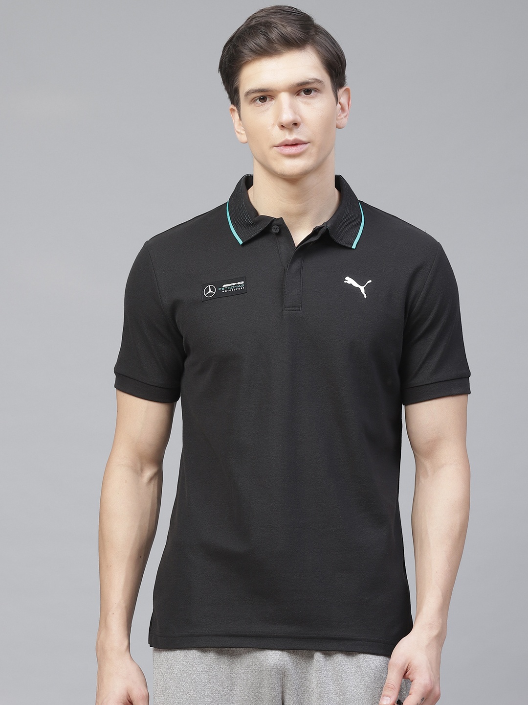 

PUMA Motorsport Men Black Mercedes-AMG Petronas Motorsport Polo Motorsport T-shirt