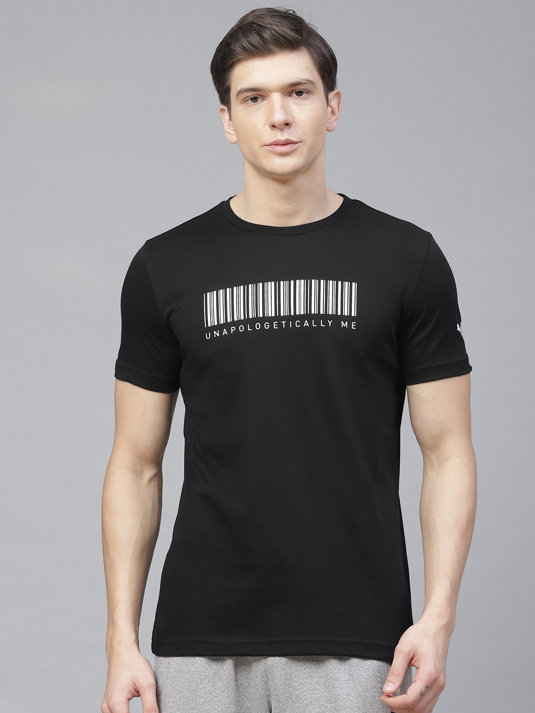 

one8 x PUMA Men Black Virat Kohli Graphic Pure Cotton T-shirt