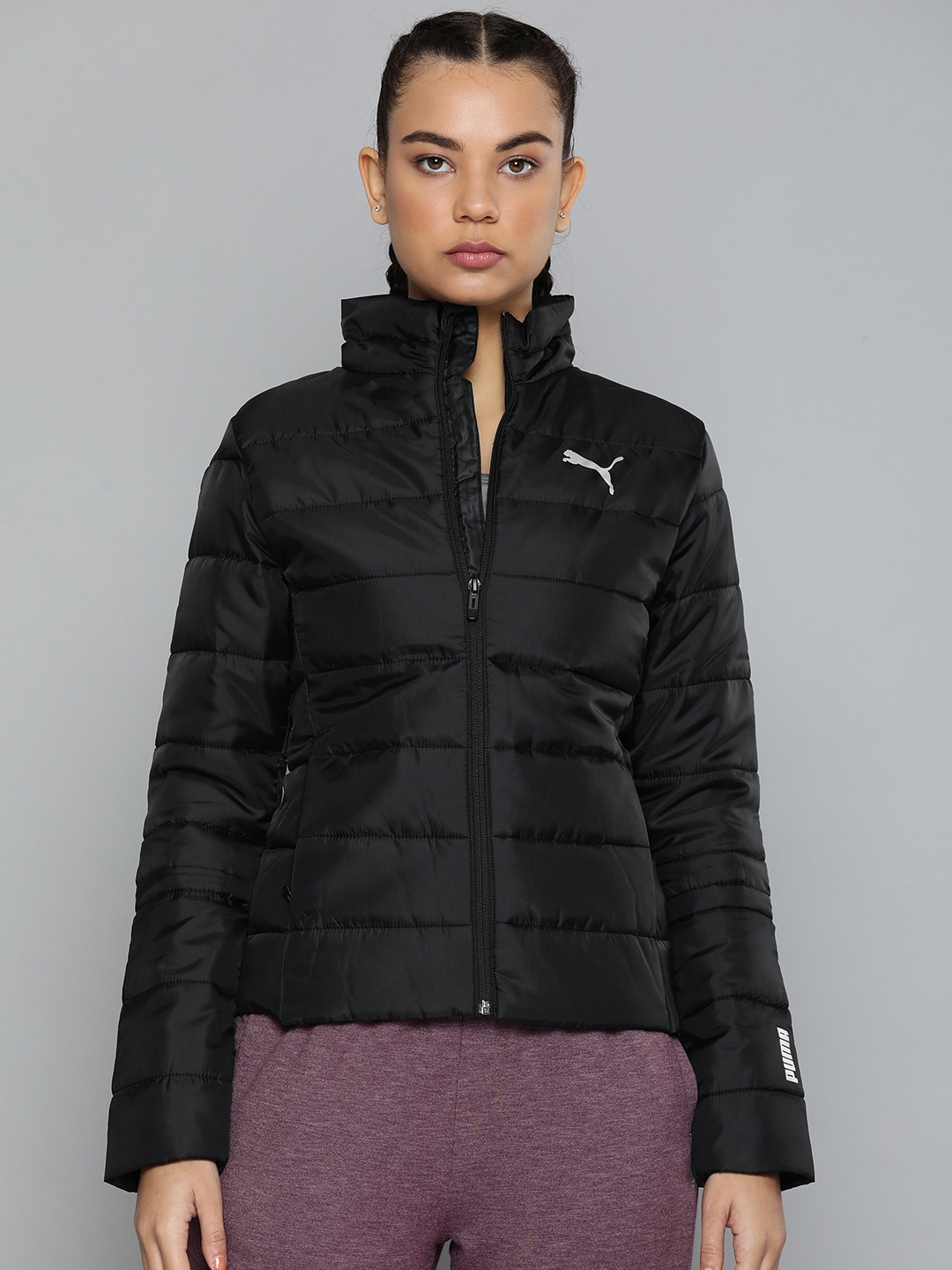 

Puma Women Black Solid Slim Fit WarmCELL Lightweight Padded Jacket
