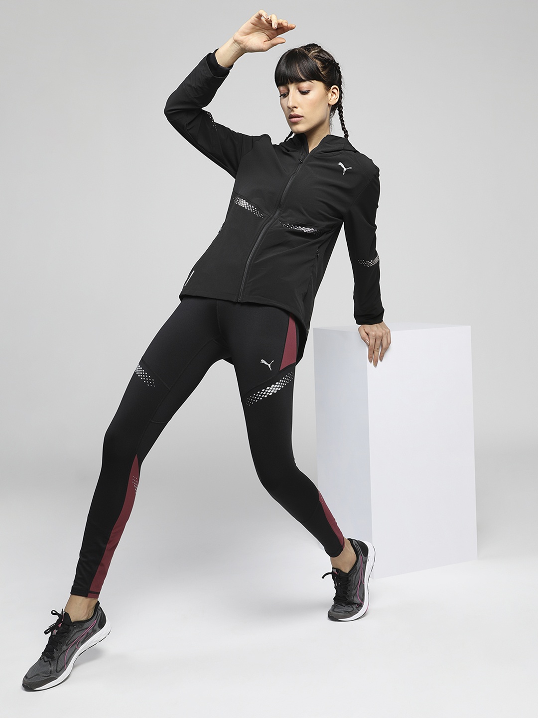 

Puma Women Black Solid Runner ID DryCell Sporty Jacket