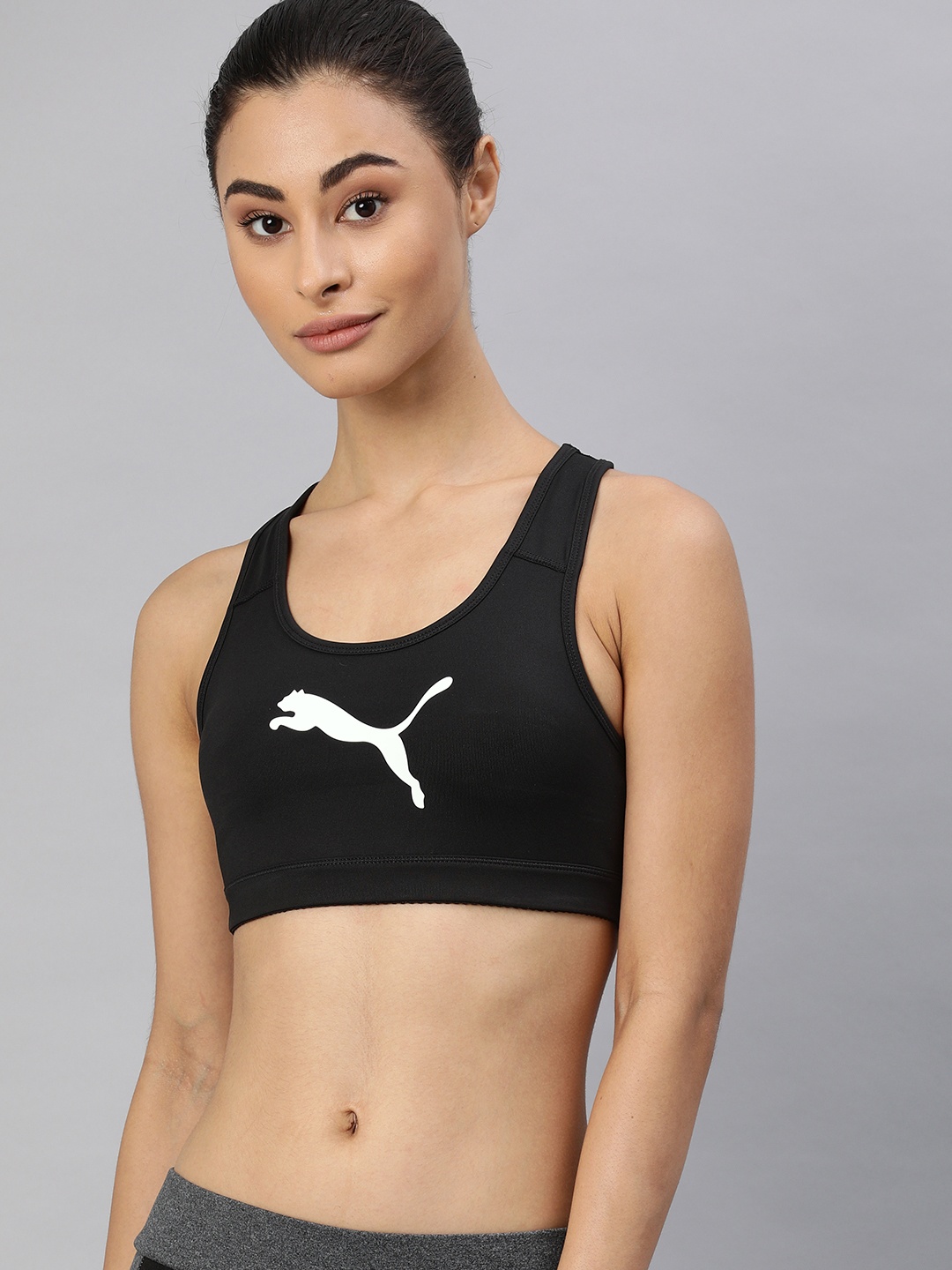 

Puma Black & White Printed Non-Wired Non Padded Sports Bra