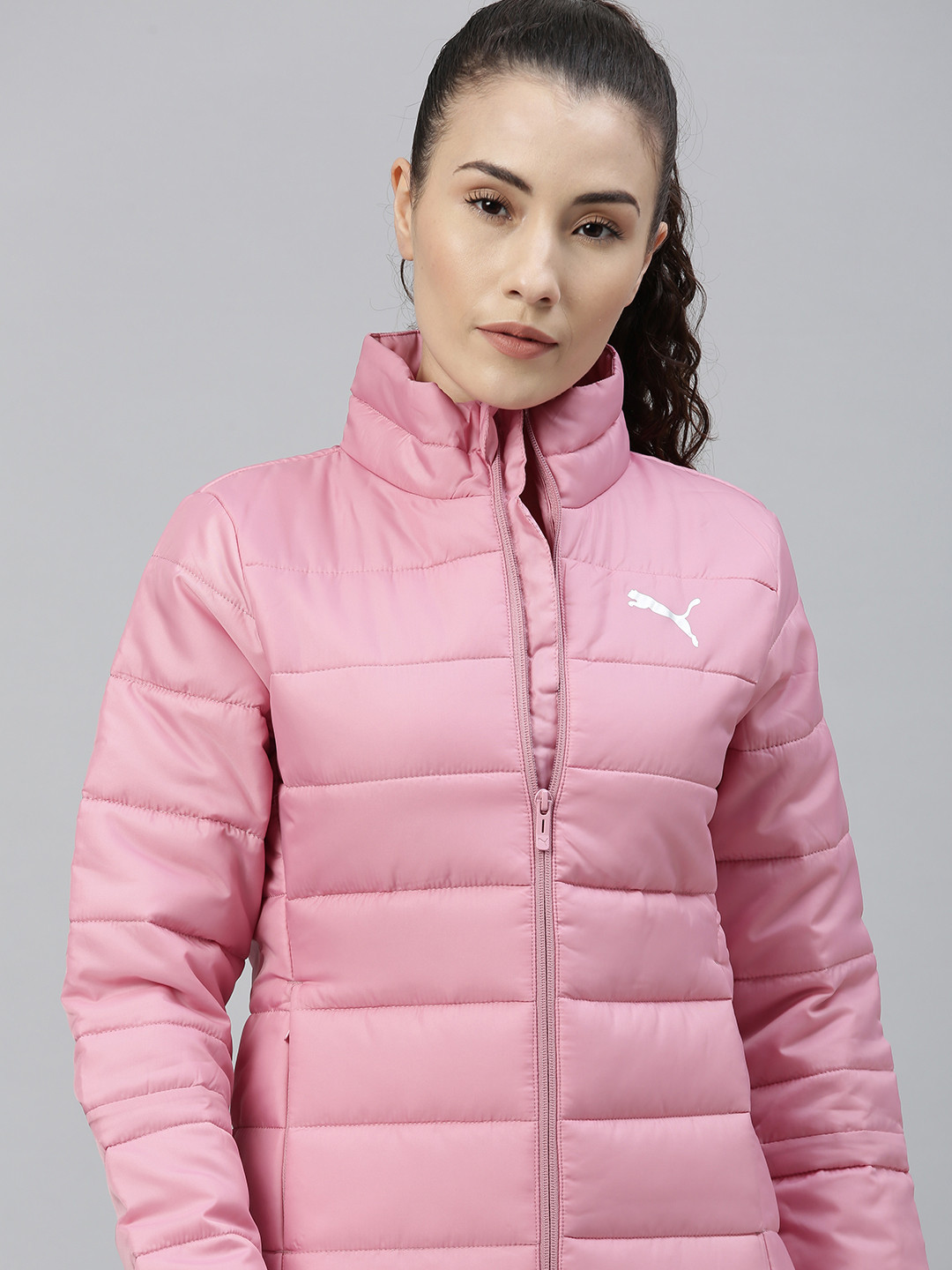 

Puma Women Pink Solid Padded Jacket