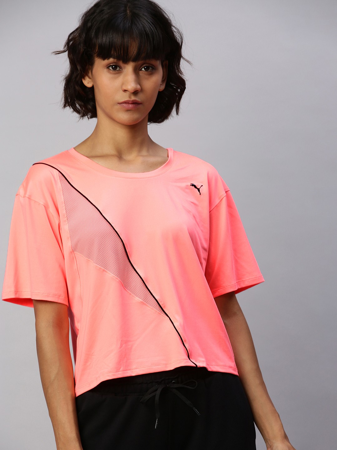 

Puma Women Peach-Coloured Solid dryCELL Round Neck Train Pearl T-shirt