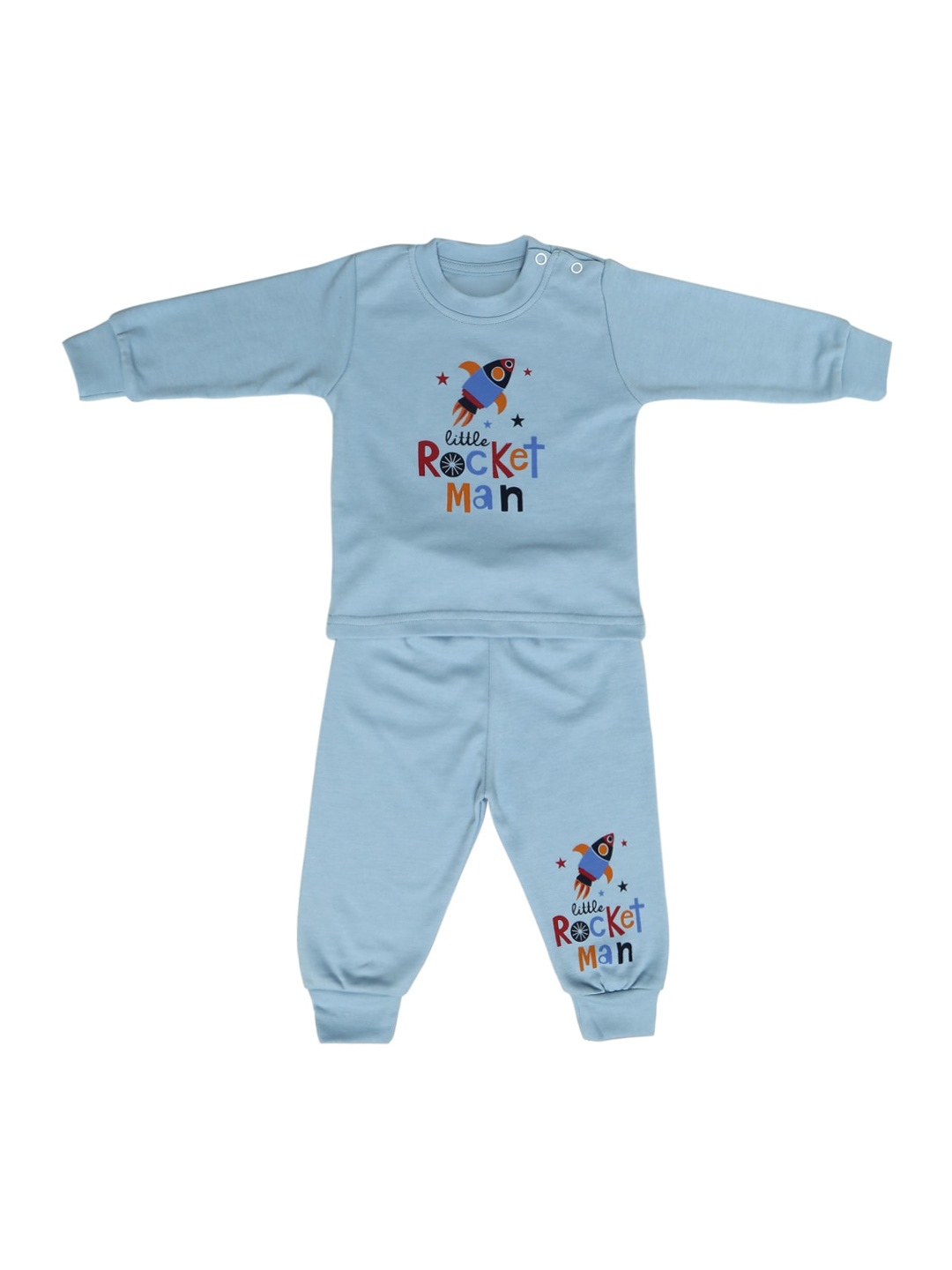 

Chipbeys Infant Kids Blue & Red Printed T-shirt with Trousers