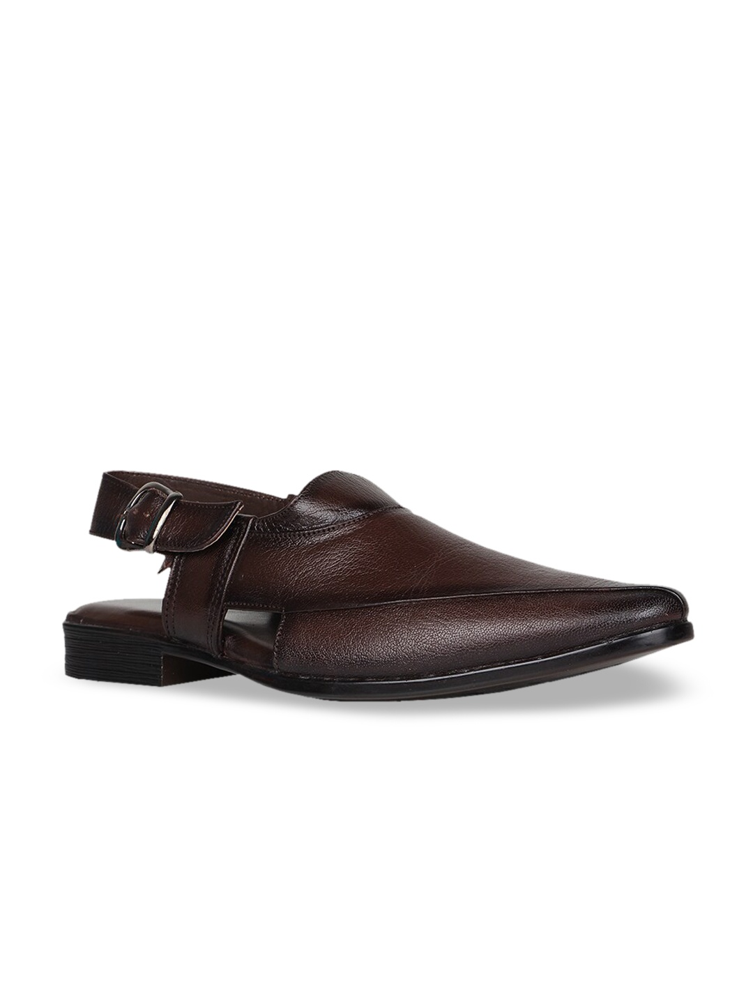

Regal Men Brown Solid Leather Shoe-Style Sandals