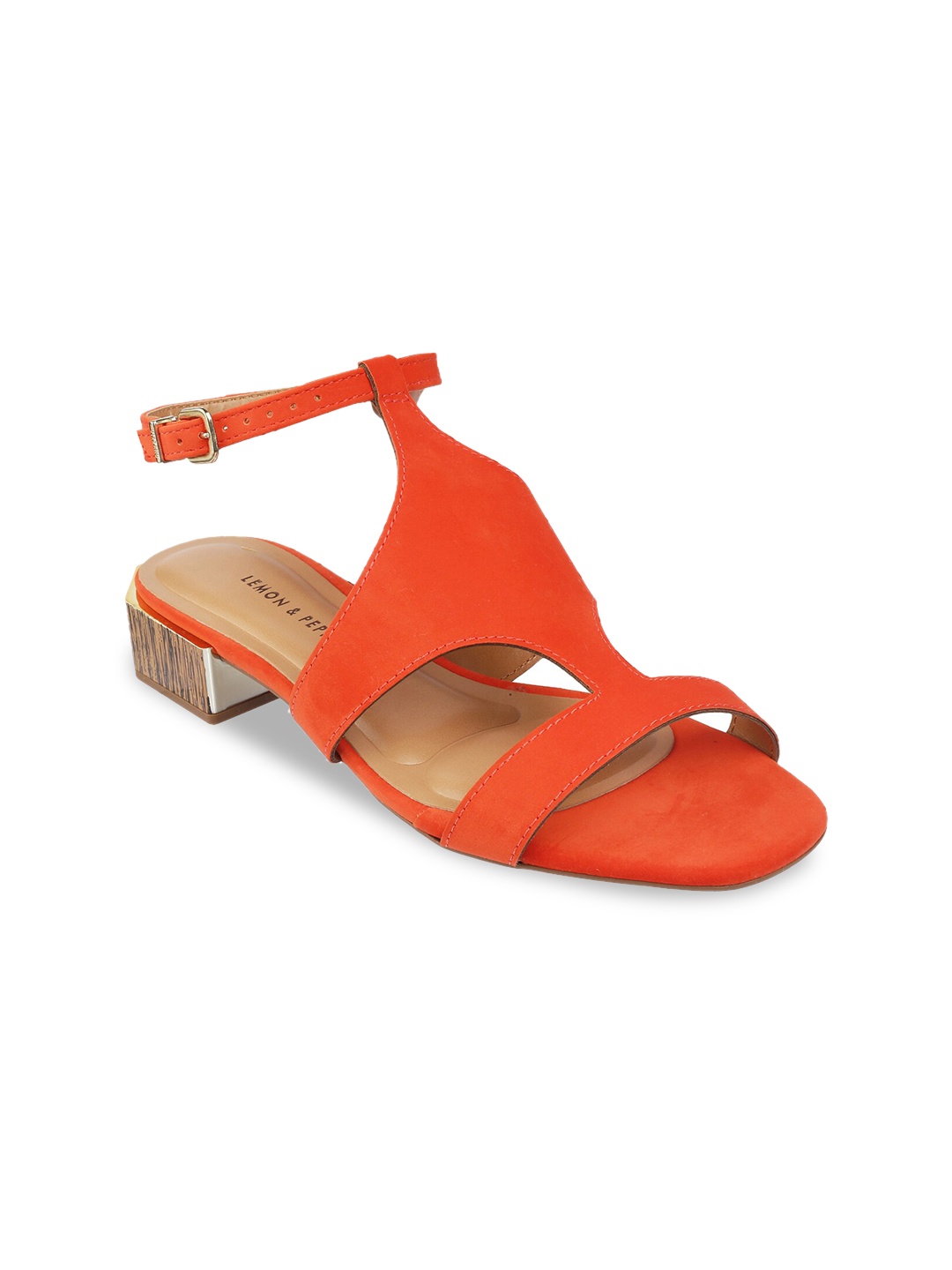 

LEMON & PEPPER Women Orange Solid Heels