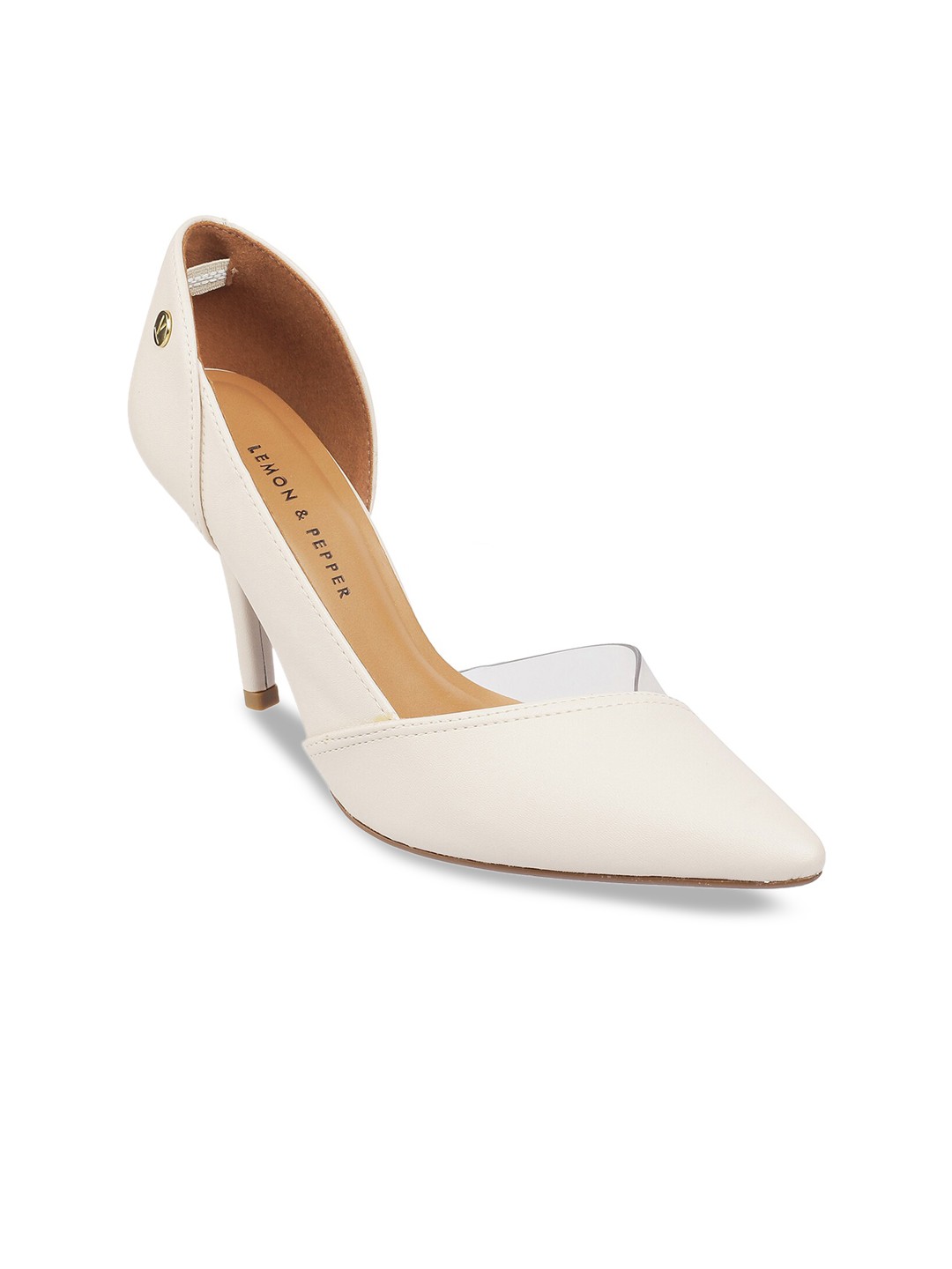 

LEMON & PEPPER Women Cream-Coloured Solid Pumps