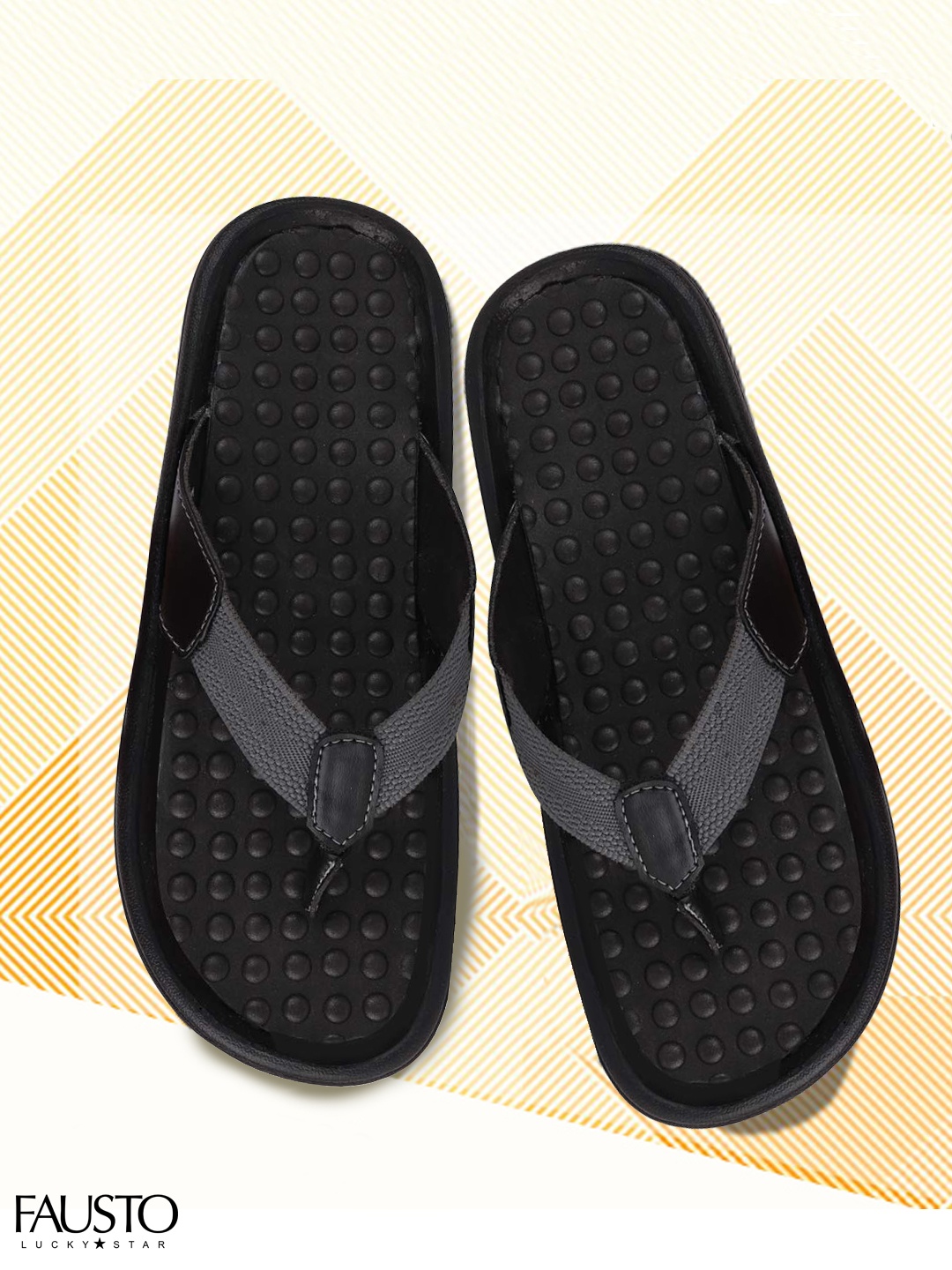 

FAUSTO Men Black Comfort Sandals