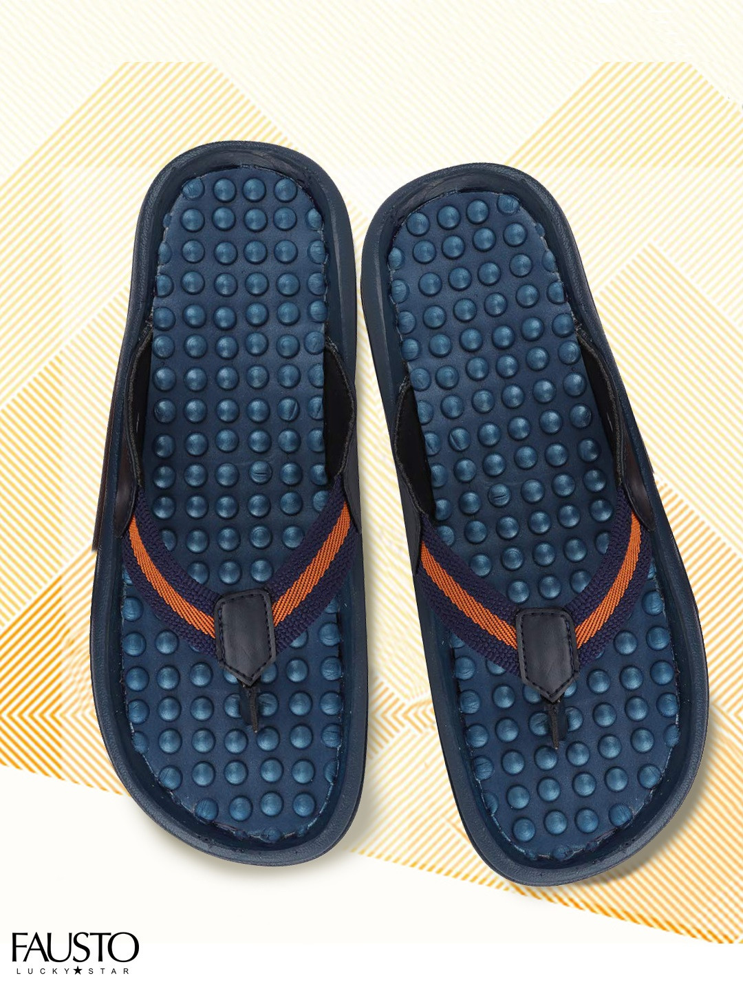 

FAUSTO Men Navy Blue Solid Sandals