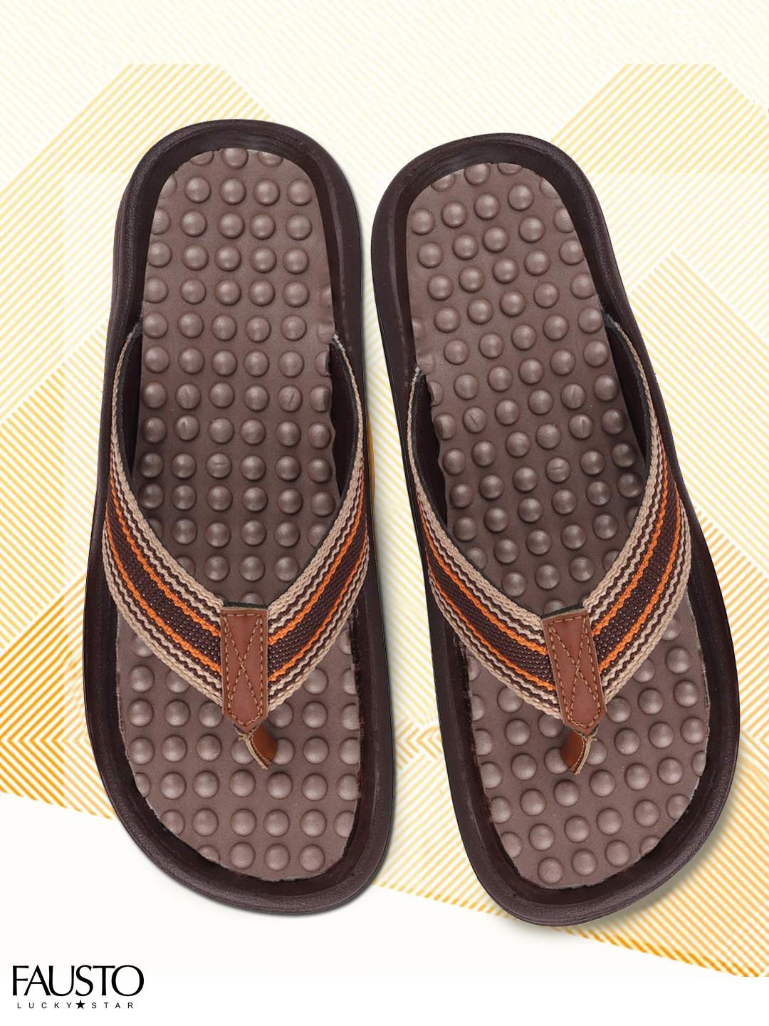 

FAUSTO Men Brown Comfort Sandals