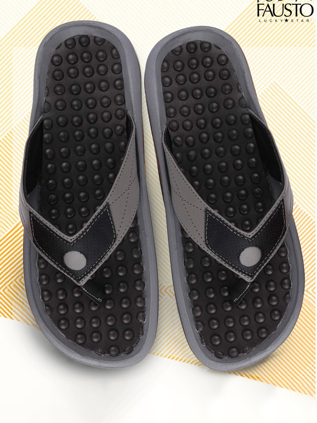 

FAUSTO Men Black Comfort Sandals