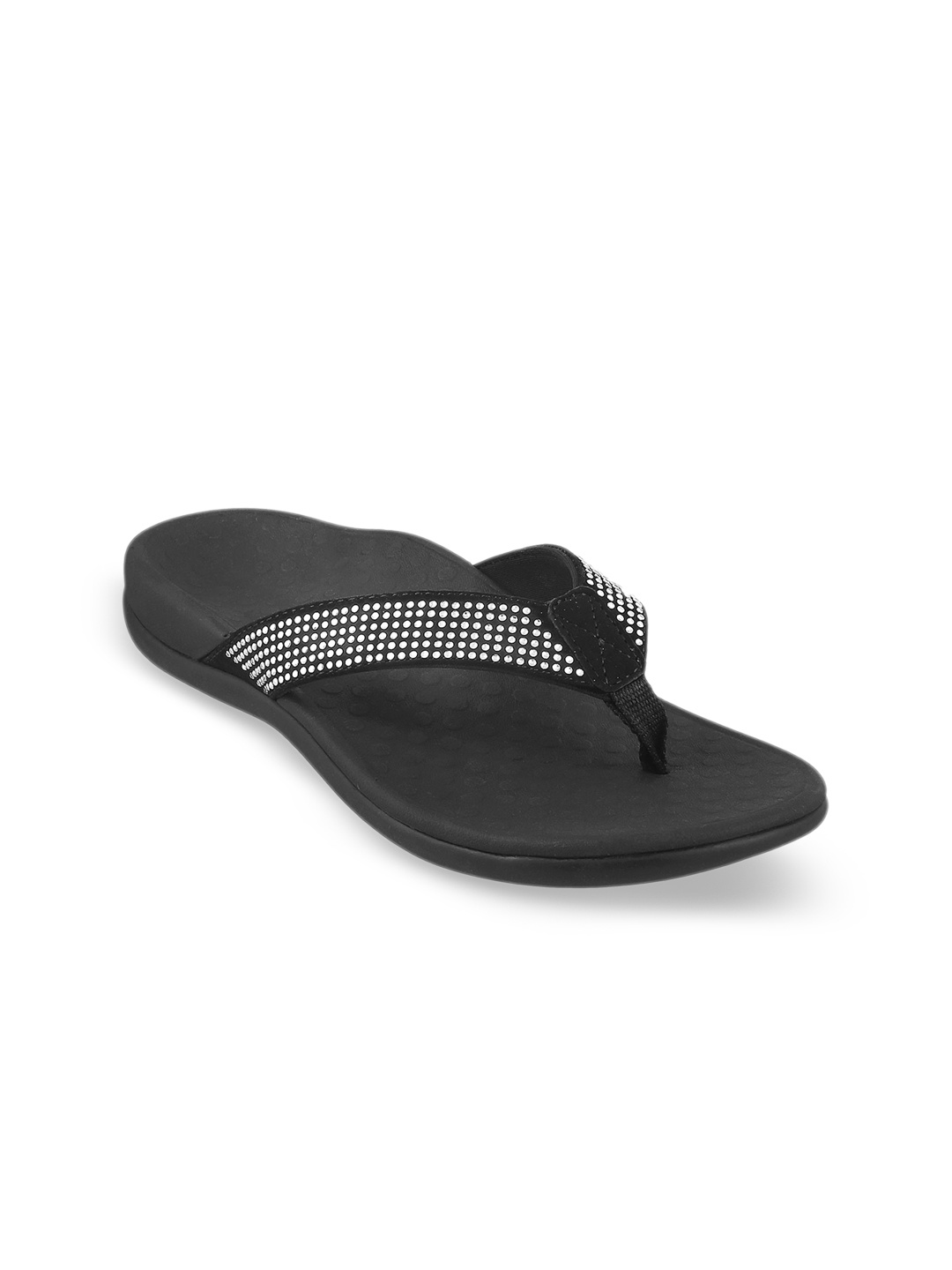 

VIONIC Women Black T-Strap Flats