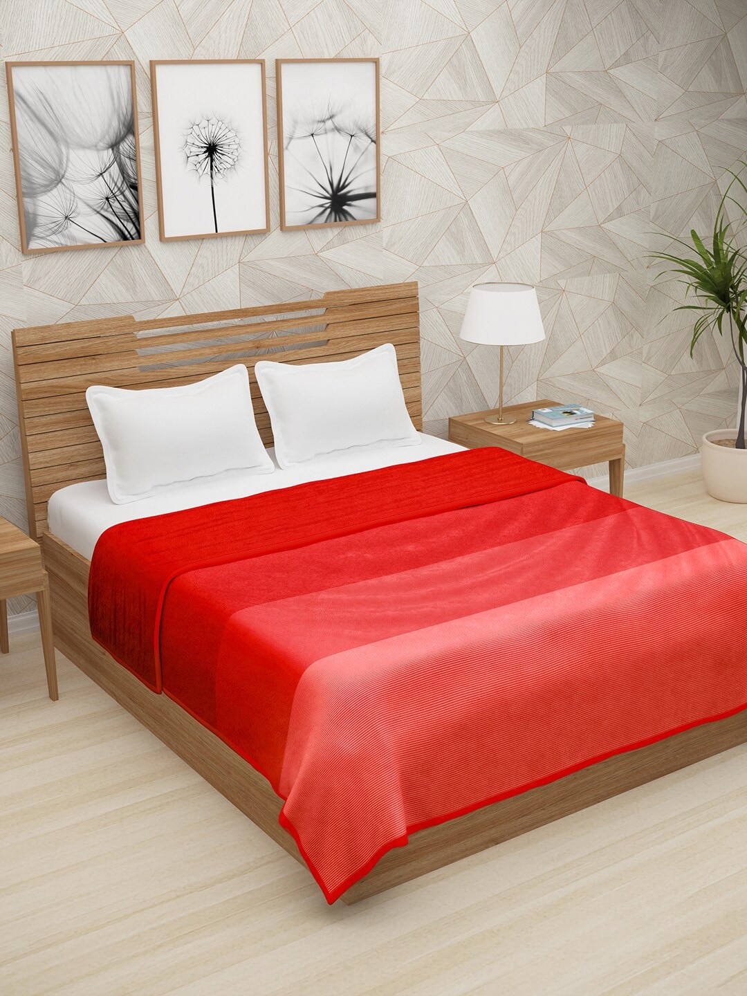 

Story@home Multicoloured Striped AC Room 400 GSM Double Bed Blanket, Multi