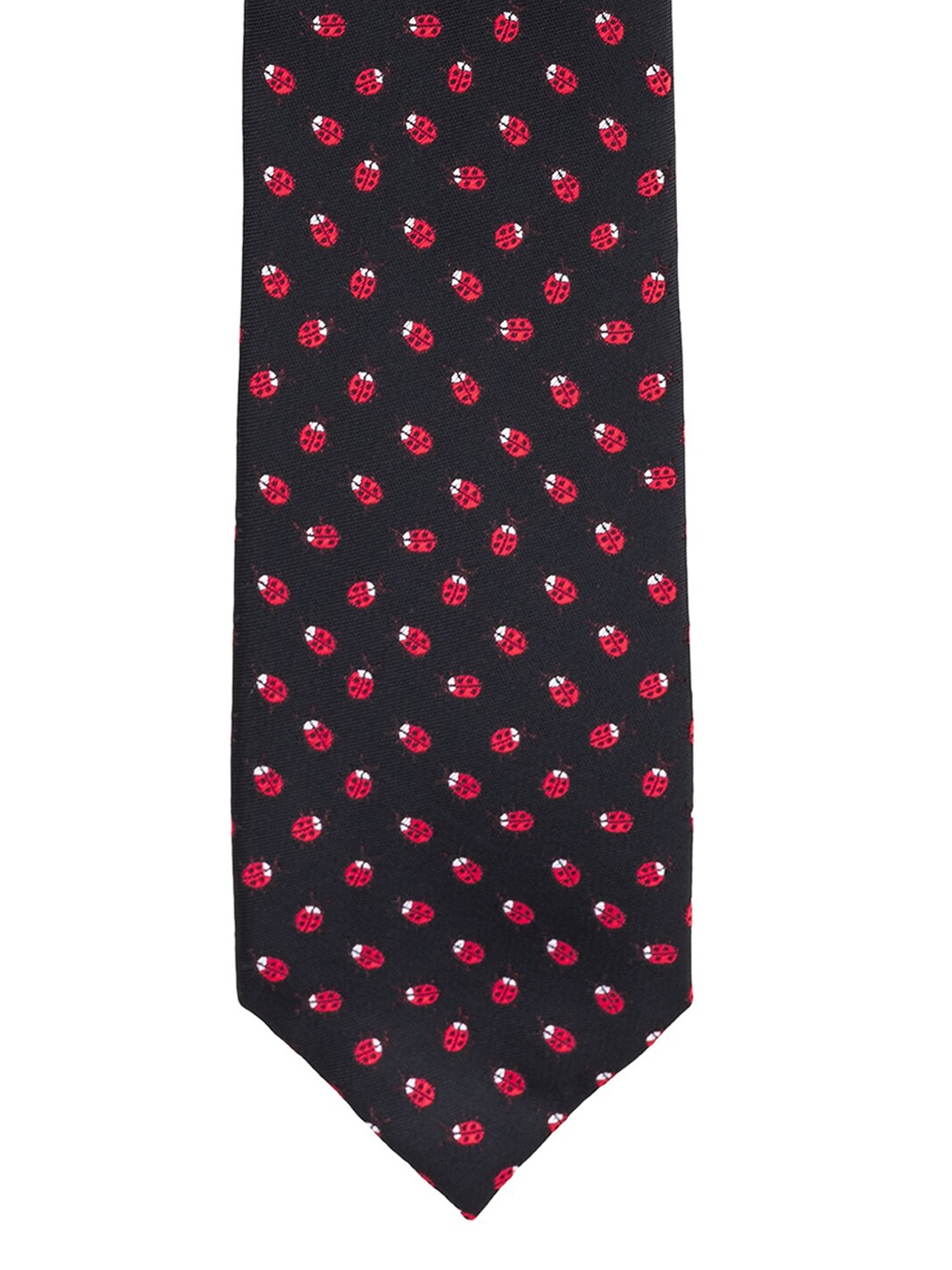 

The Tie Hub Black & Red Woven Design Broad Tie