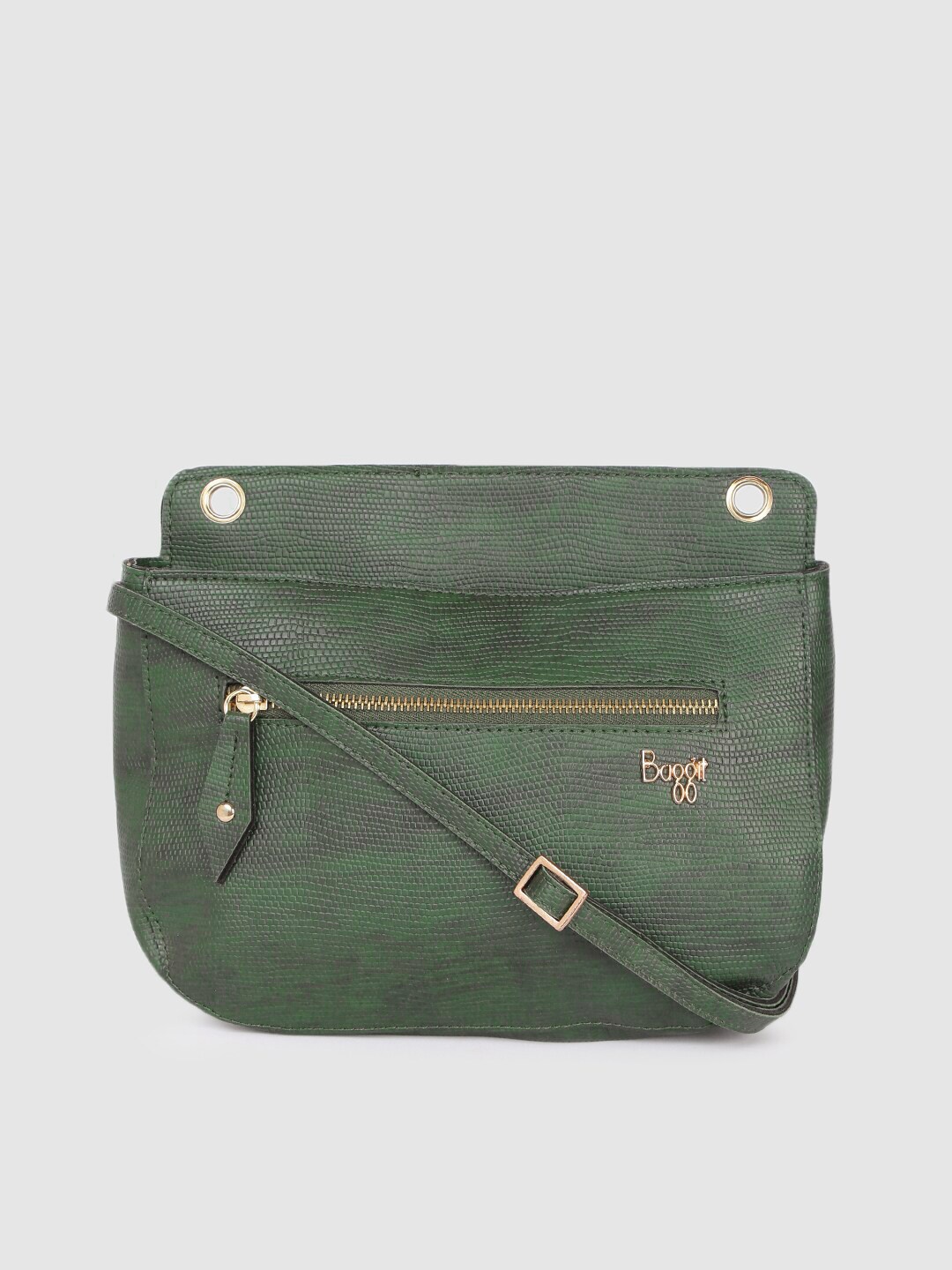 

Baggit Olive Green Solid Sling Bag