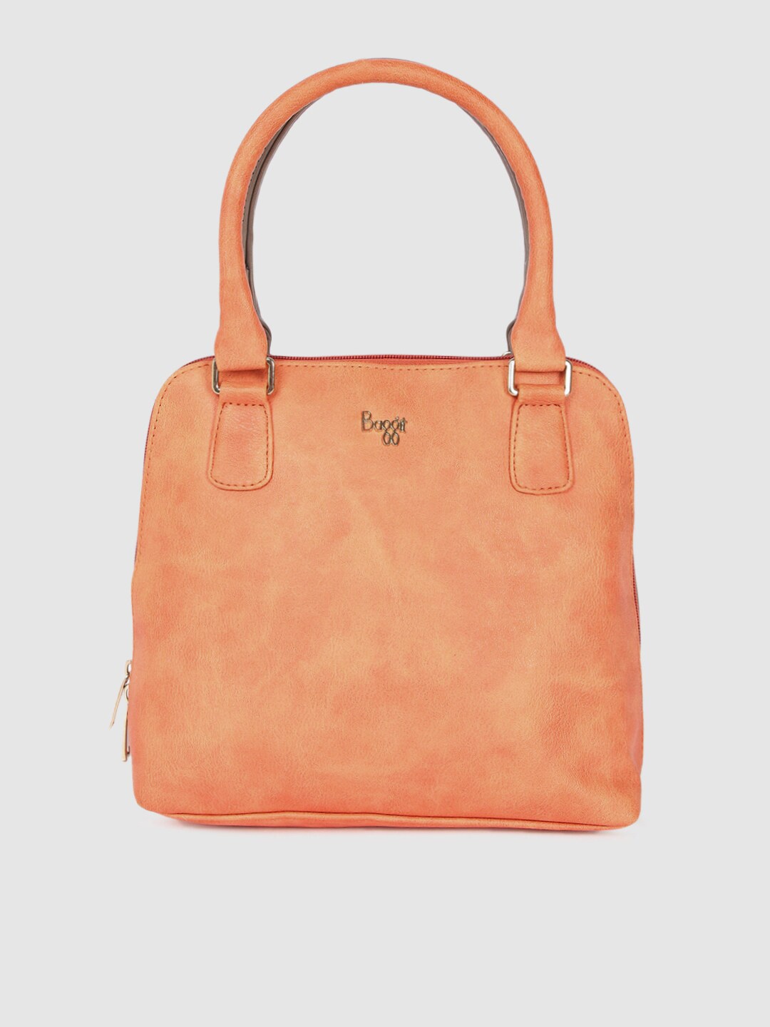

Baggit Coral & Grey Solid Handheld Bag