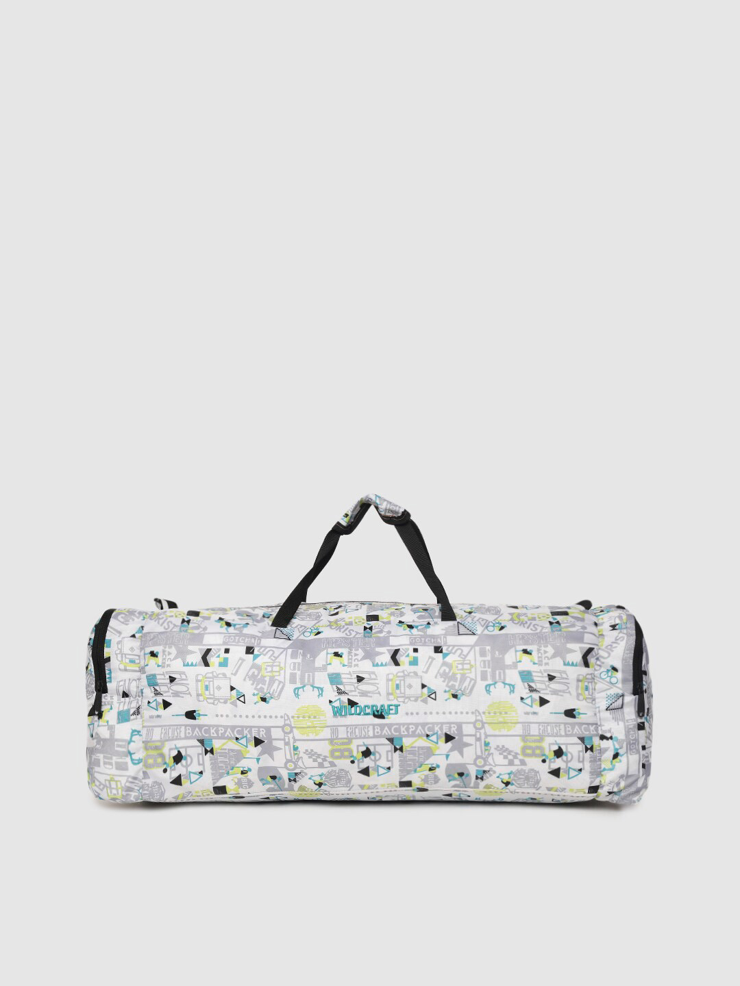

Wildcraft Unisex White & Grey Printed Power Duffel Bag