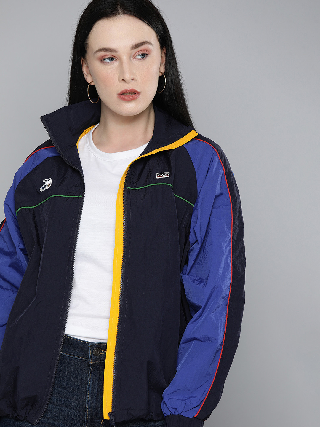 

Levis Women Navy Blue Mesh Detailed Sporty Jacket