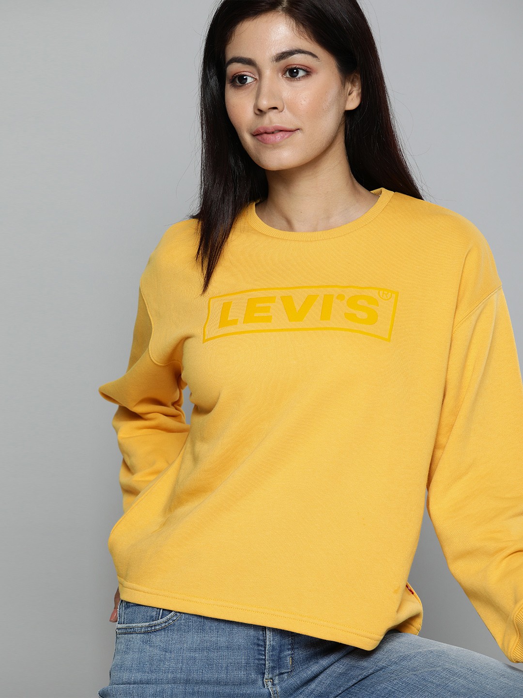 

Levis Women Yellow Printed Sweatshirt