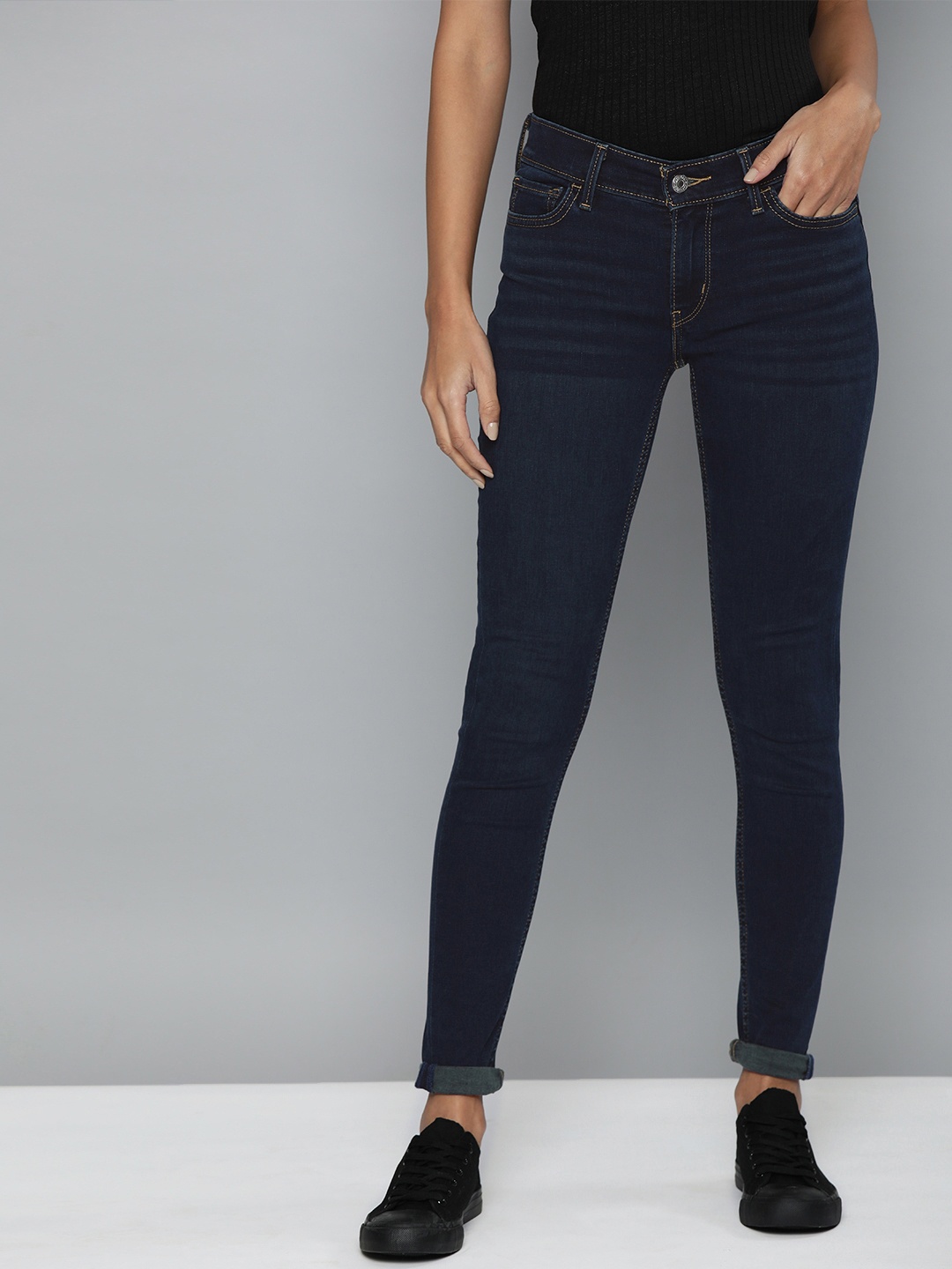 

Levis Women Blue Super Skinny Fit Mid-Rise Clean Look Stretchable Sustainable Jeans