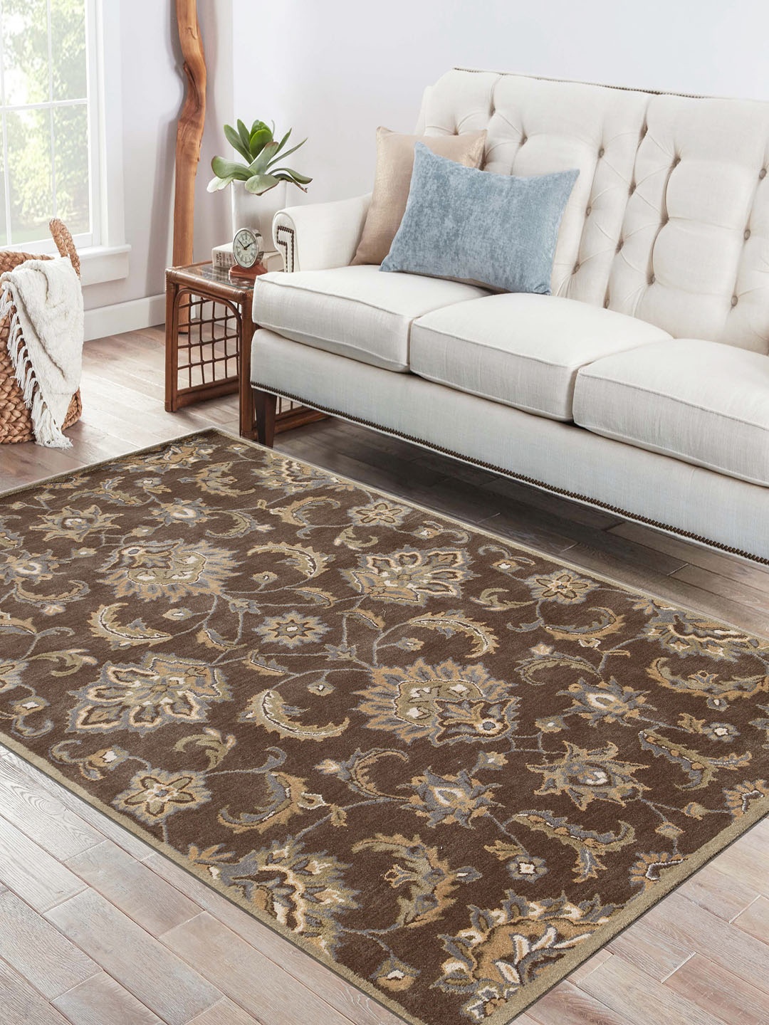 

Jaipur Rugs Unisex Brown Ethnic Motifs Hand-Tufted Pure Wool Carpet