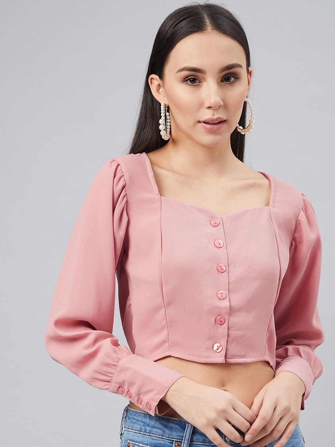 

Carlton London Women Peach-Coloured Solid Top