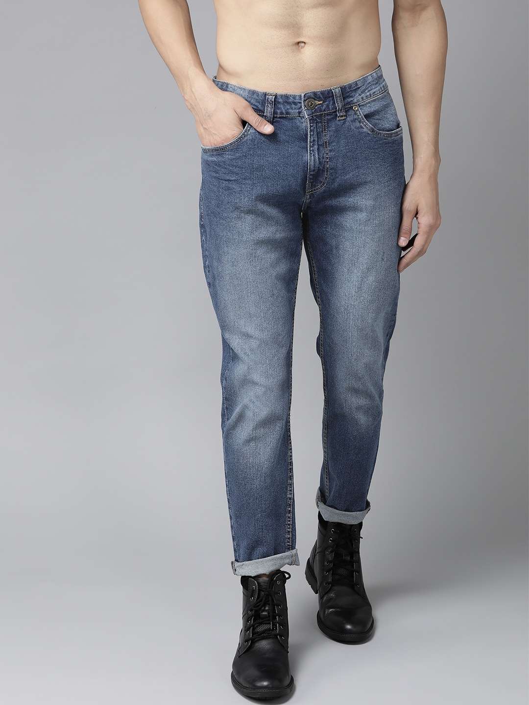 

Roadster Men Blue Slim Tapered Fit Mid-Rise Clean Look Stretchable Jeans