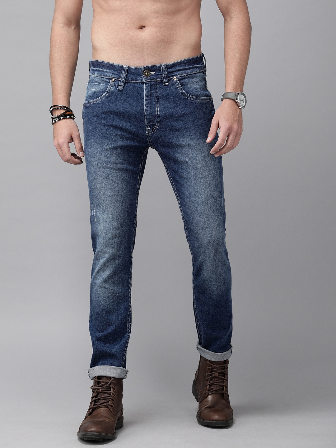 

Roadster Men Blue Skinny Fit Mid-Rise Clean Look Stretchable Jeans