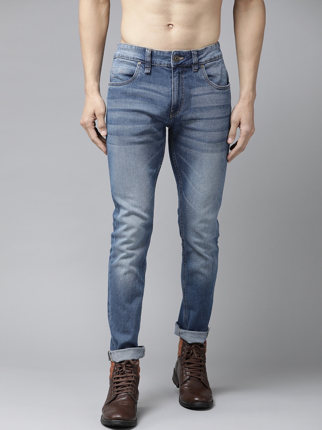 

Roadster Men Blue Skinny Fit Mid-Rise Clean Look Stretchable Jeans