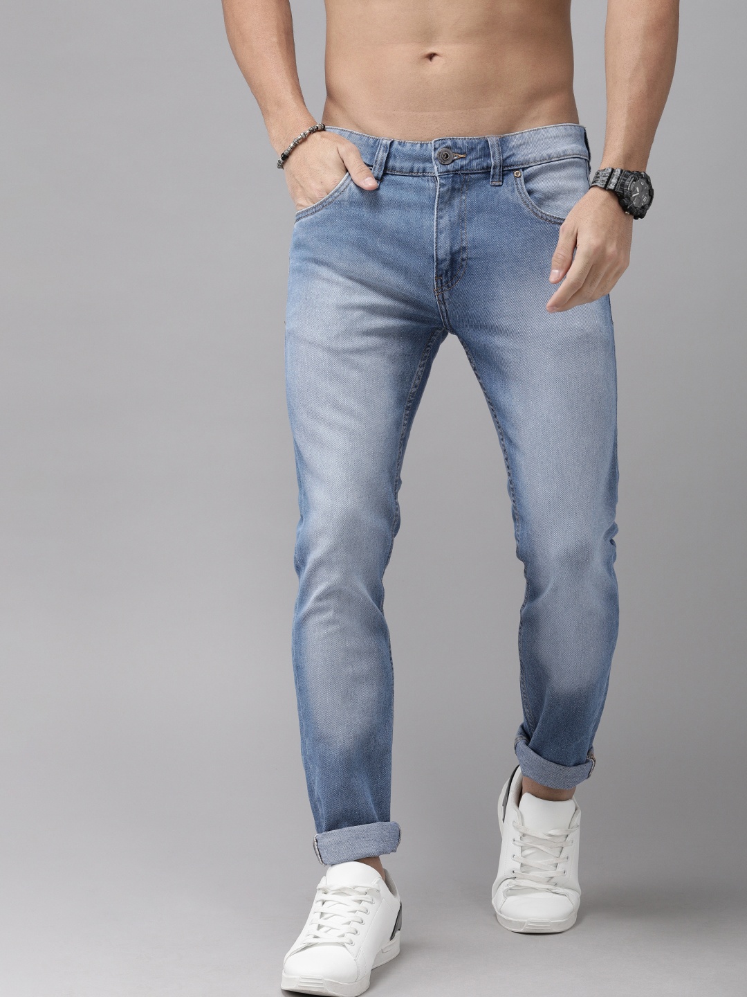 

Roadster Men Blue Skinny Fit Mid-Rise Clean Look Stretchable Jeans