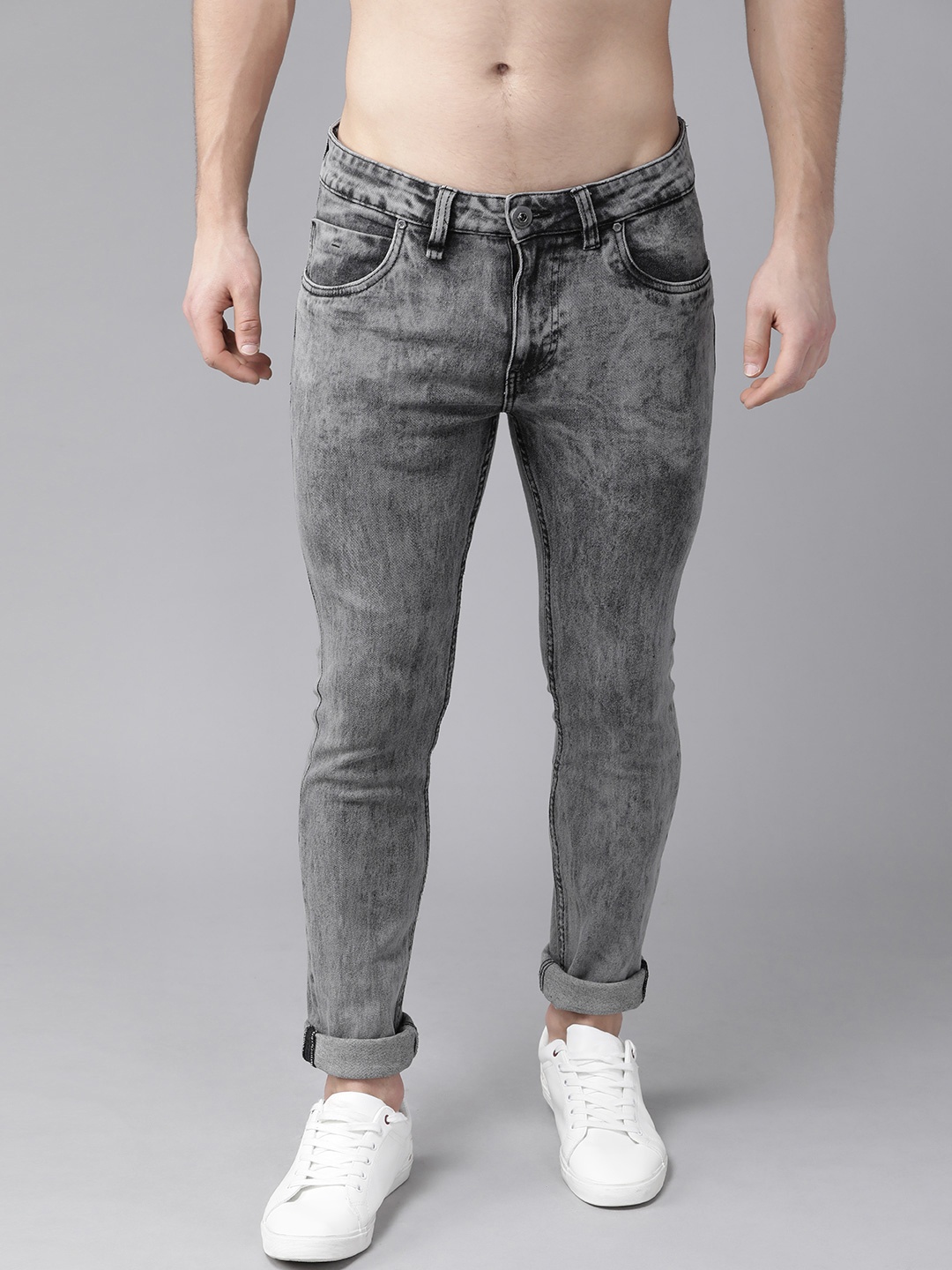 

Roadster Men Grey Skinny Fit Mid-Rise Clean Look Stretchable Jeans