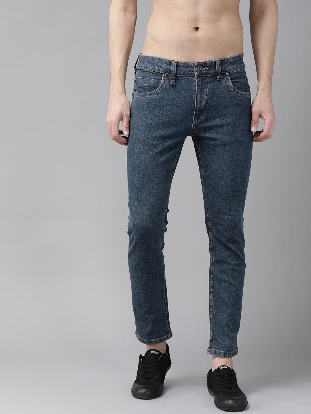

Roadster Men Navy Blue Skinny Fit Mid-Rise Clean Look Stretchable Jeans