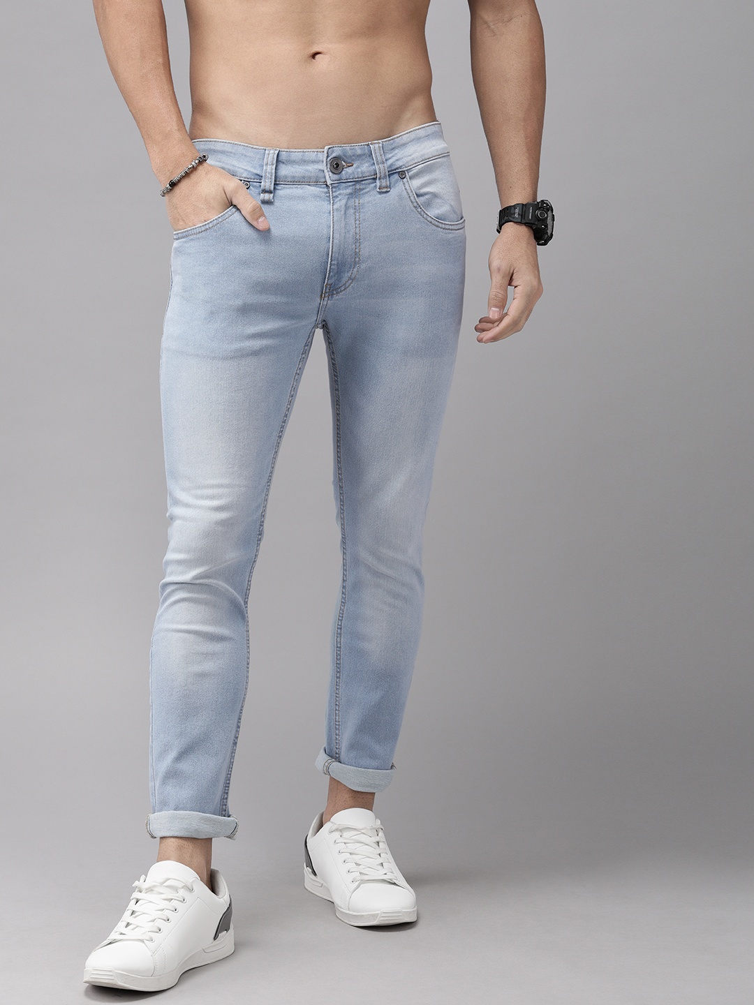 

Roadster Men Blue Skinny Fit Mid-Rise Clean Look Stretchable Jeans