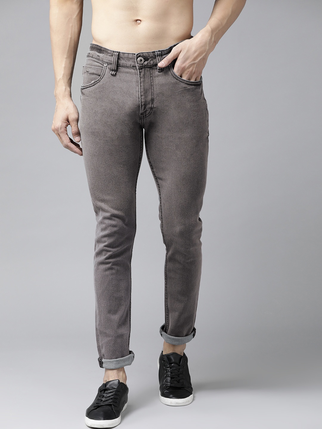 

Roadster Men Grey Skinny Fit Mid-Rise Clean Look Stretchable Jeans