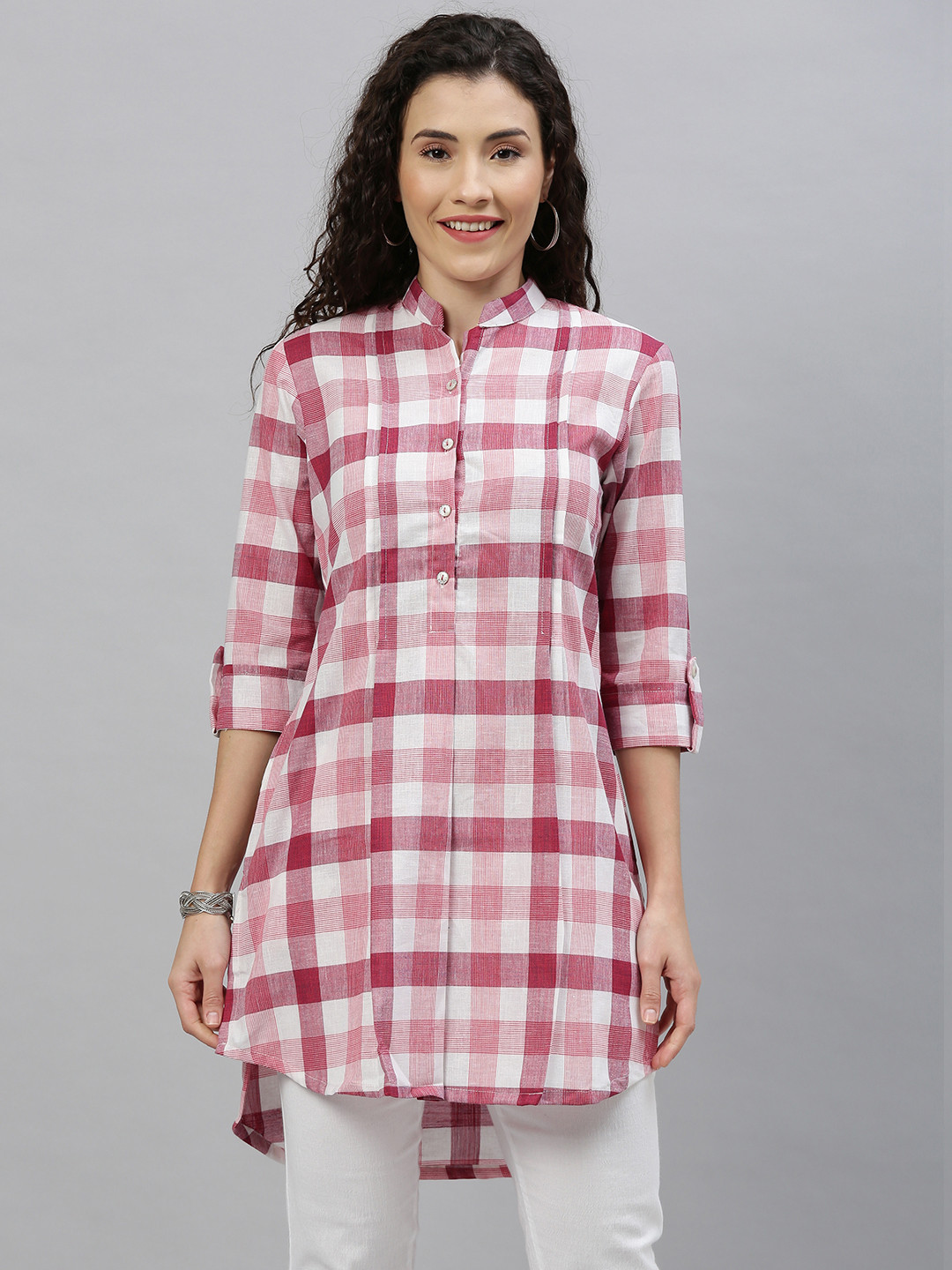 

ETIQUETTE Women's Red & White Checked Tunic