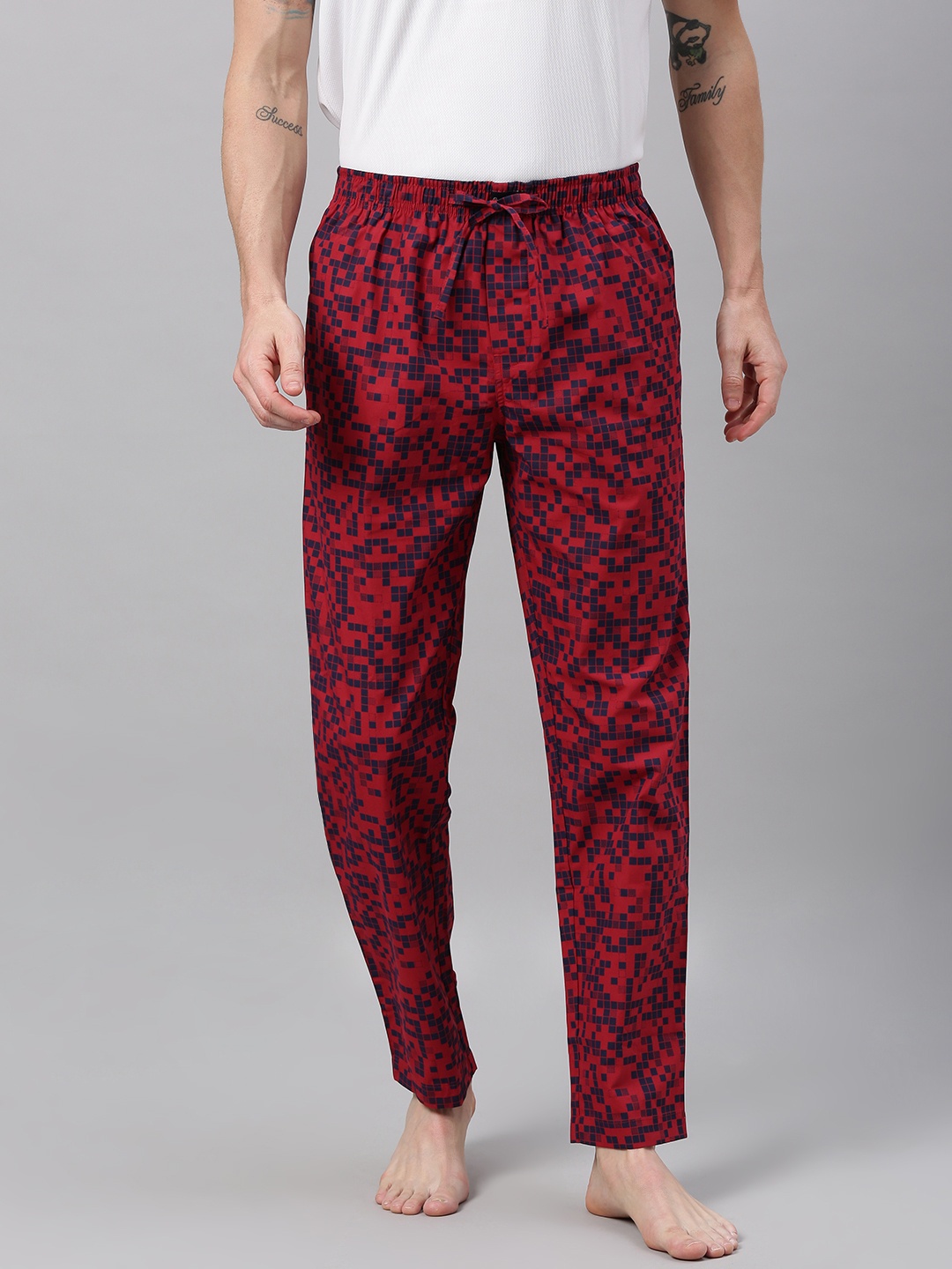 

Pepe Jeans Men Red & Navy Blue Printed Lounge Pants