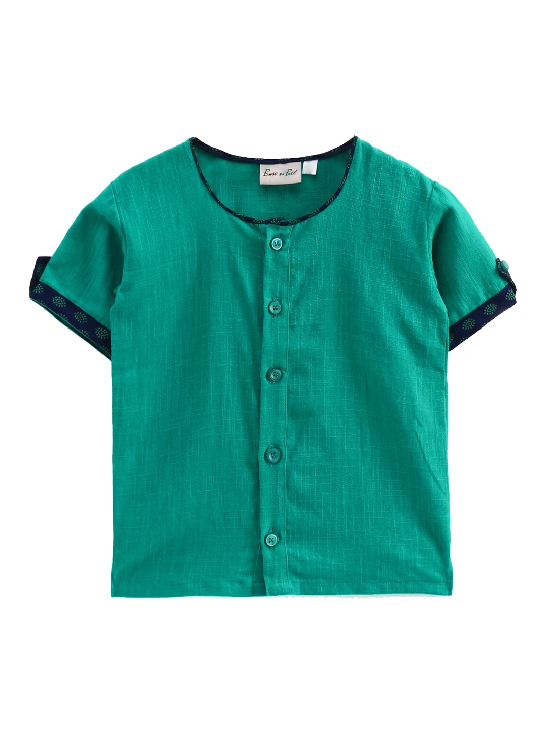 

BownBee Boys Green Solid A-Line Kurta