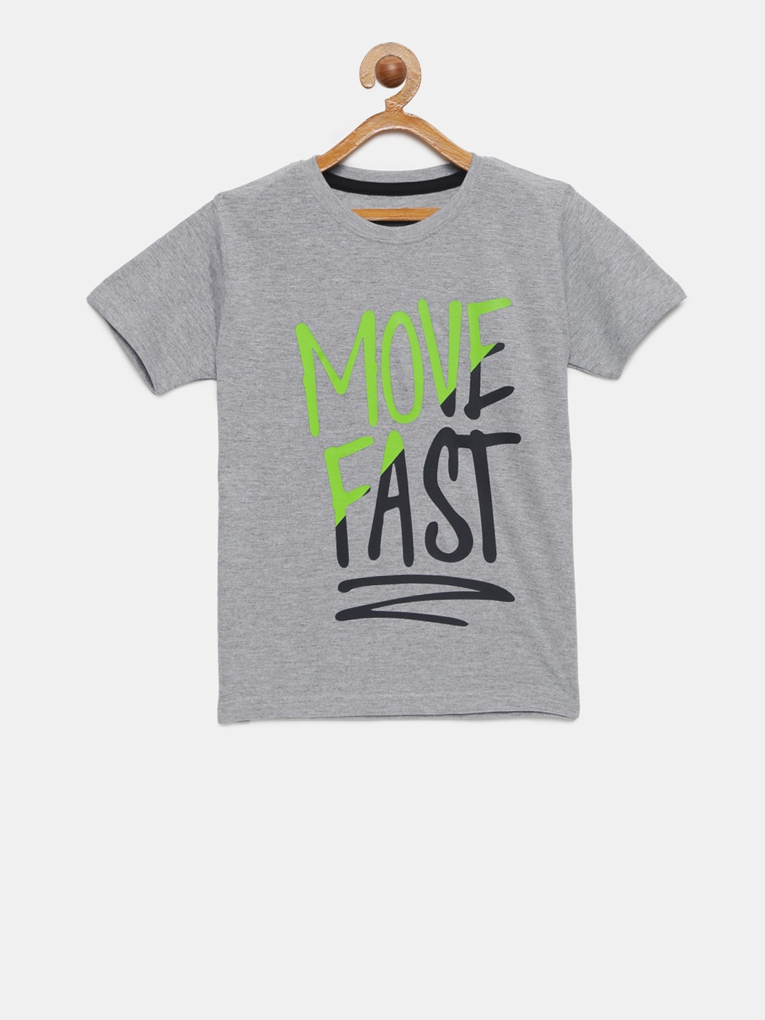 

mackly Boys Grey Melange Printed Lounge T-Shirt