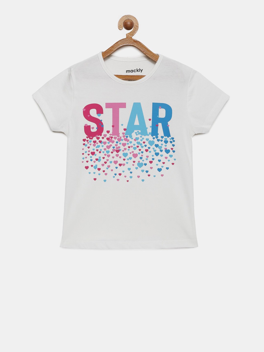 

mackly Girls White Printed Lounge T-Shirt