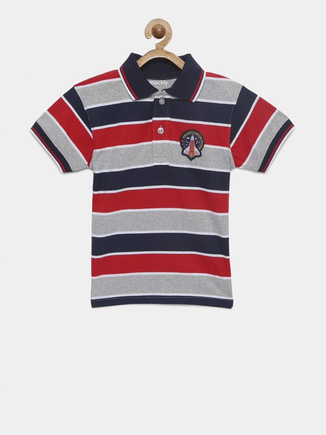 

mackly Boys Red & Grey Striped Lounge T-shirt