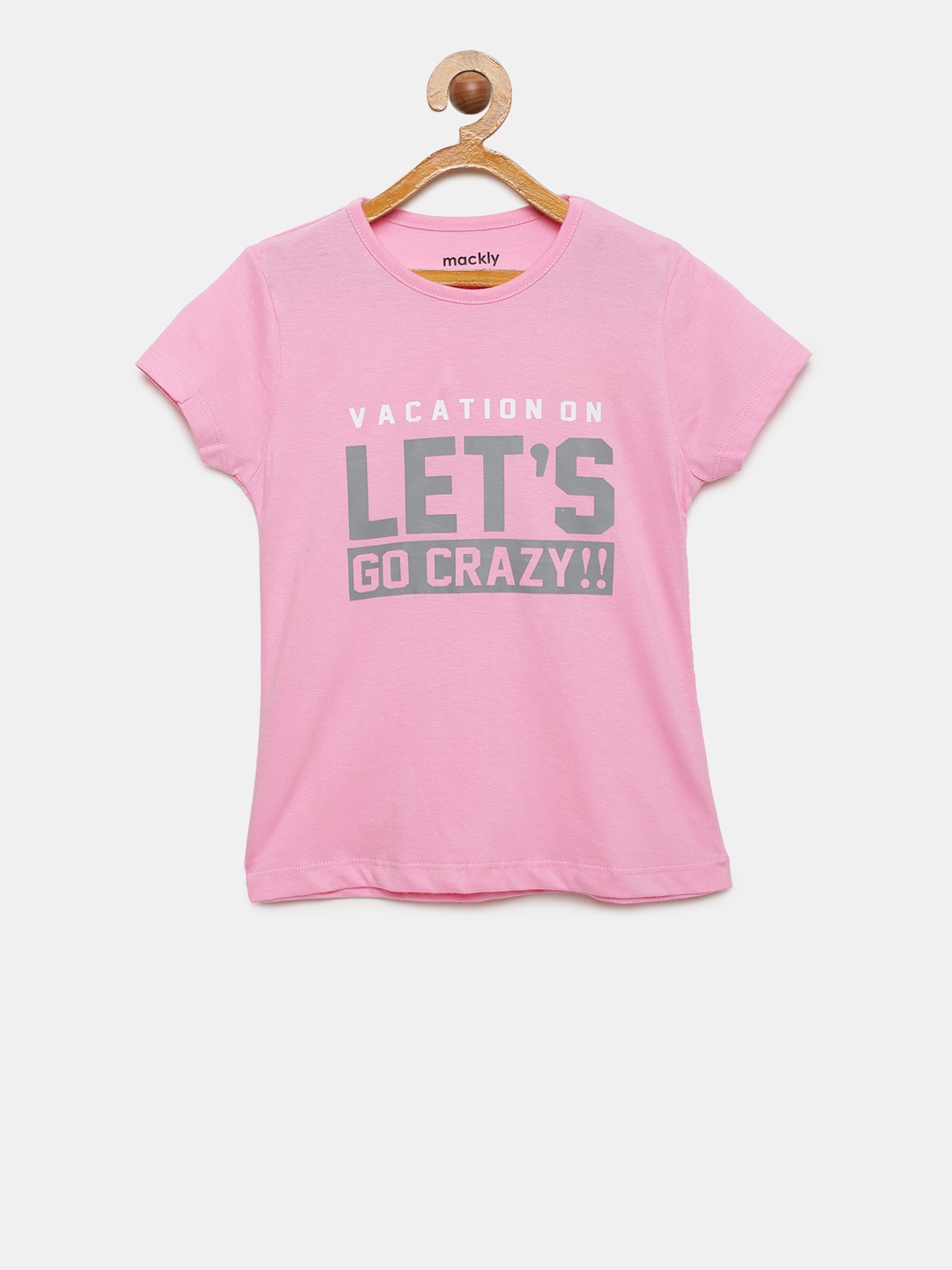 

mackly Girls Pink & Grey Printed Lounge T-shirt