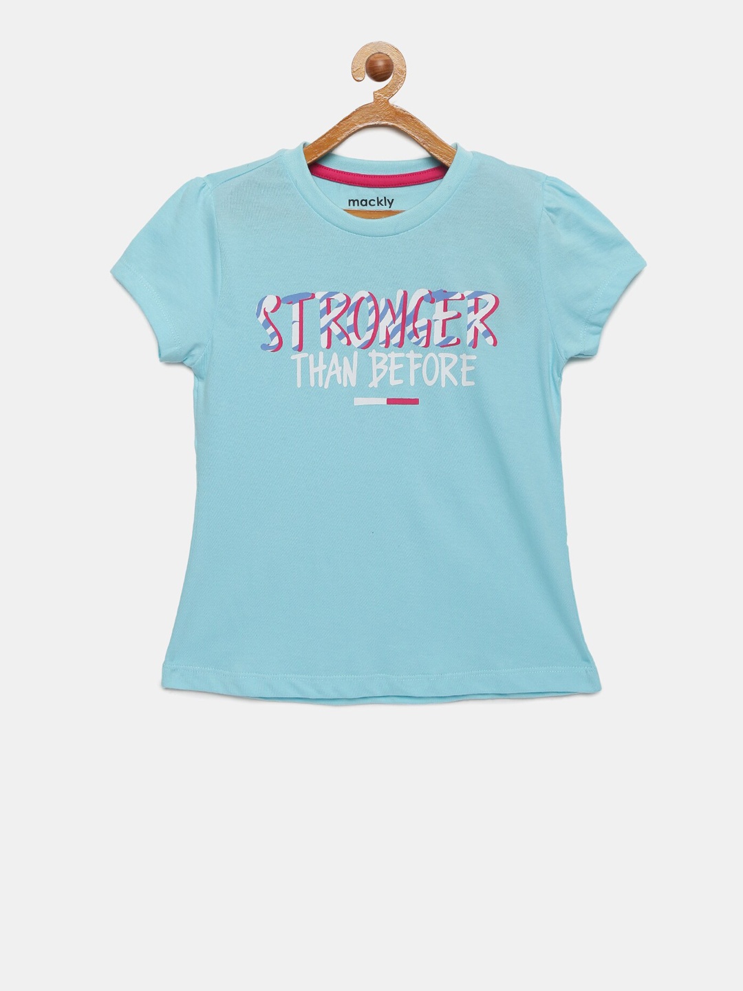 

mackly Girls Blue & Pink Printed Lounge T-shirt