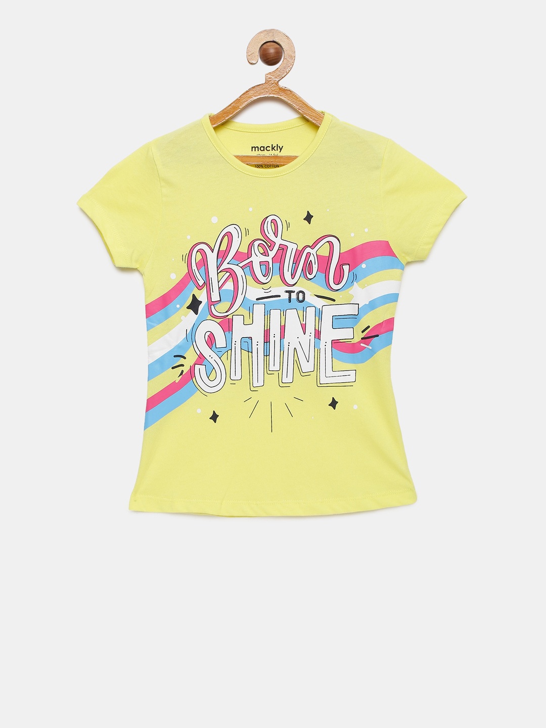 

mackly Girls Yellow & Pink Printed Lounge T-Shirt