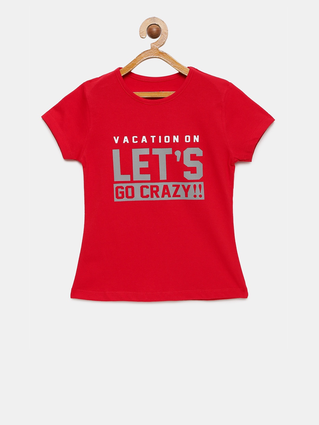 

mackly Girls Red & Grey Printed Lounge T-Shirt