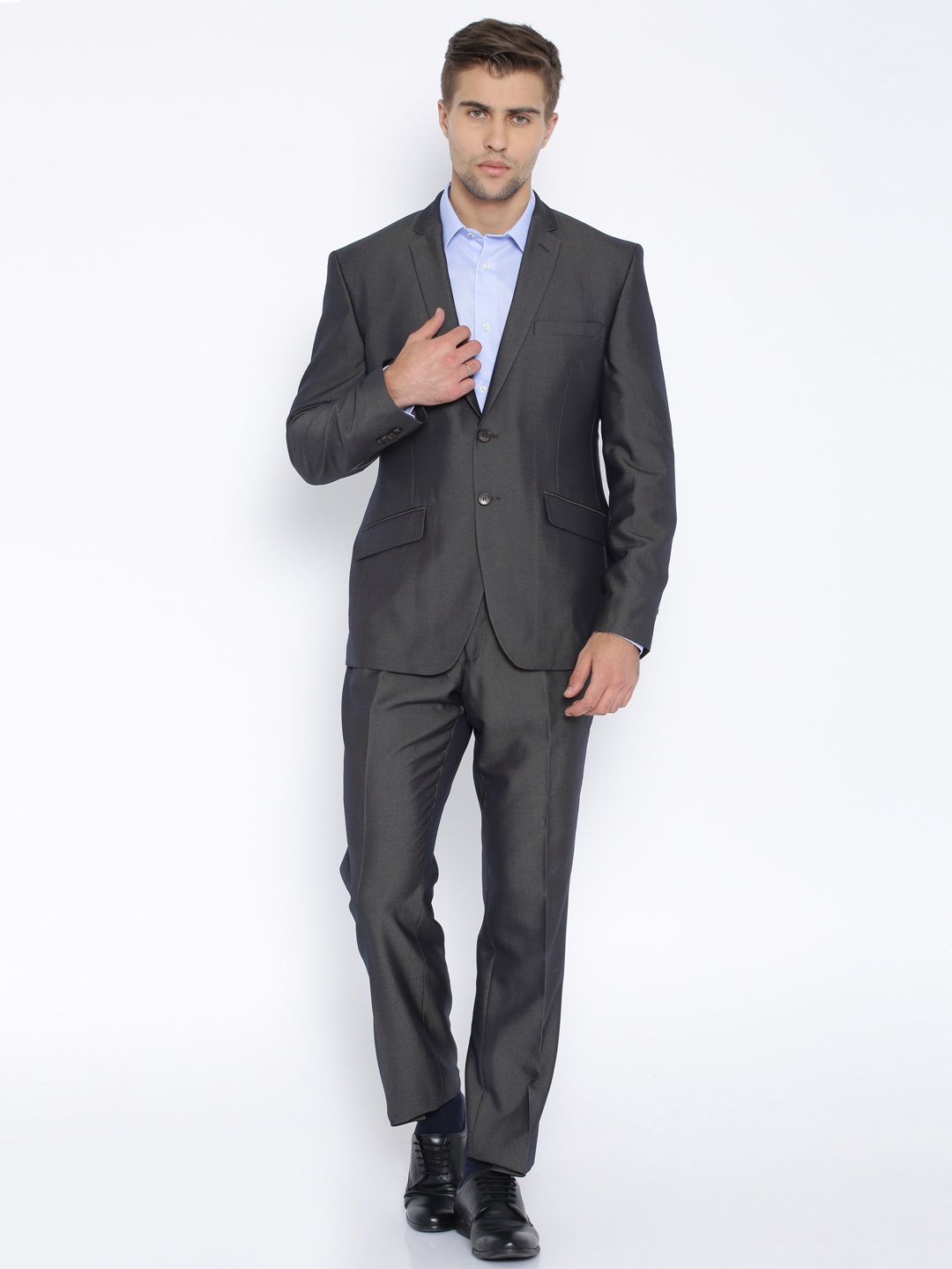 

Park Avenue Men Grey Super Slim Fit Formal Suit