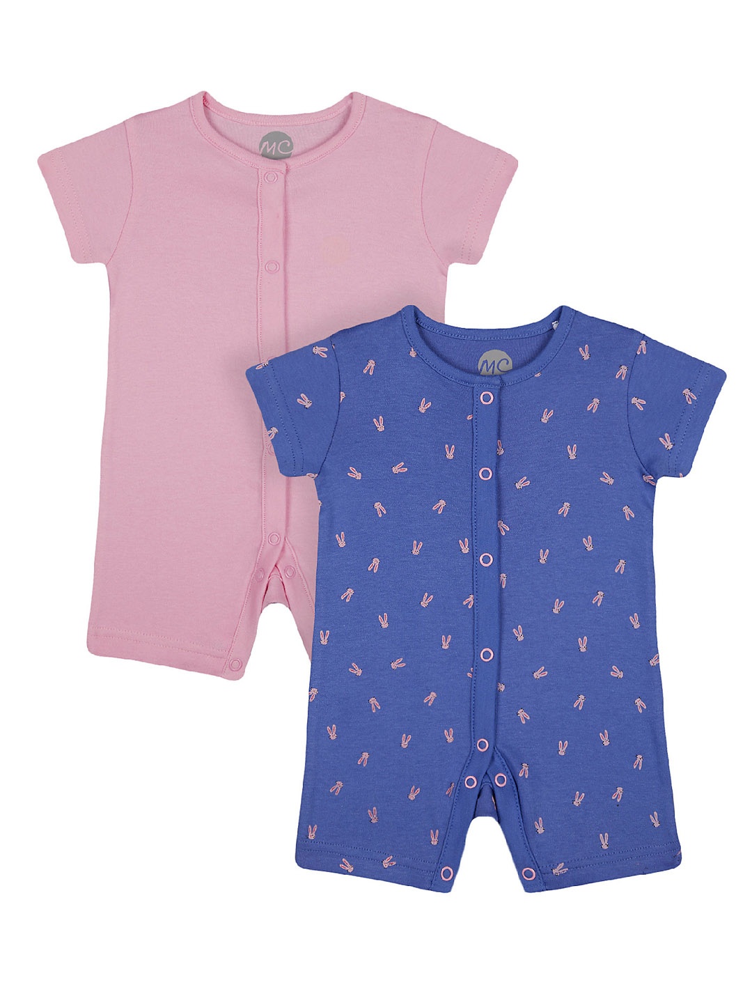 

mothercare Girls Set of 2 Rompers, Multi