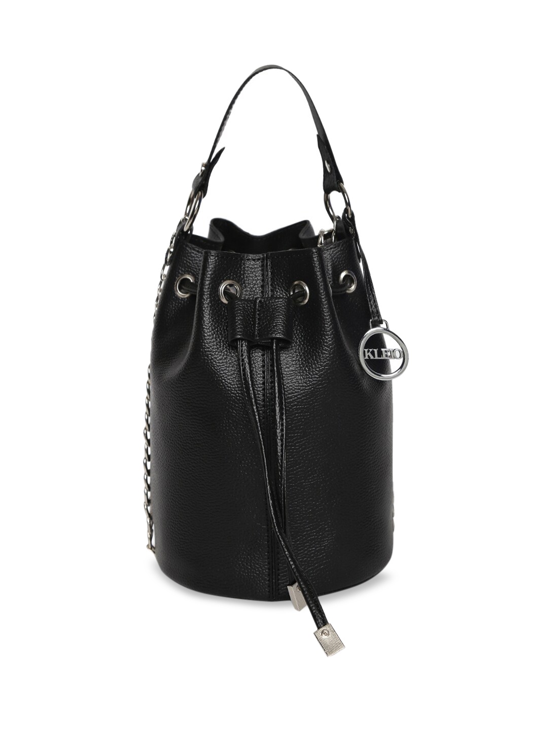 

KLEIO Bucket Drawstring Sling Bag, Black